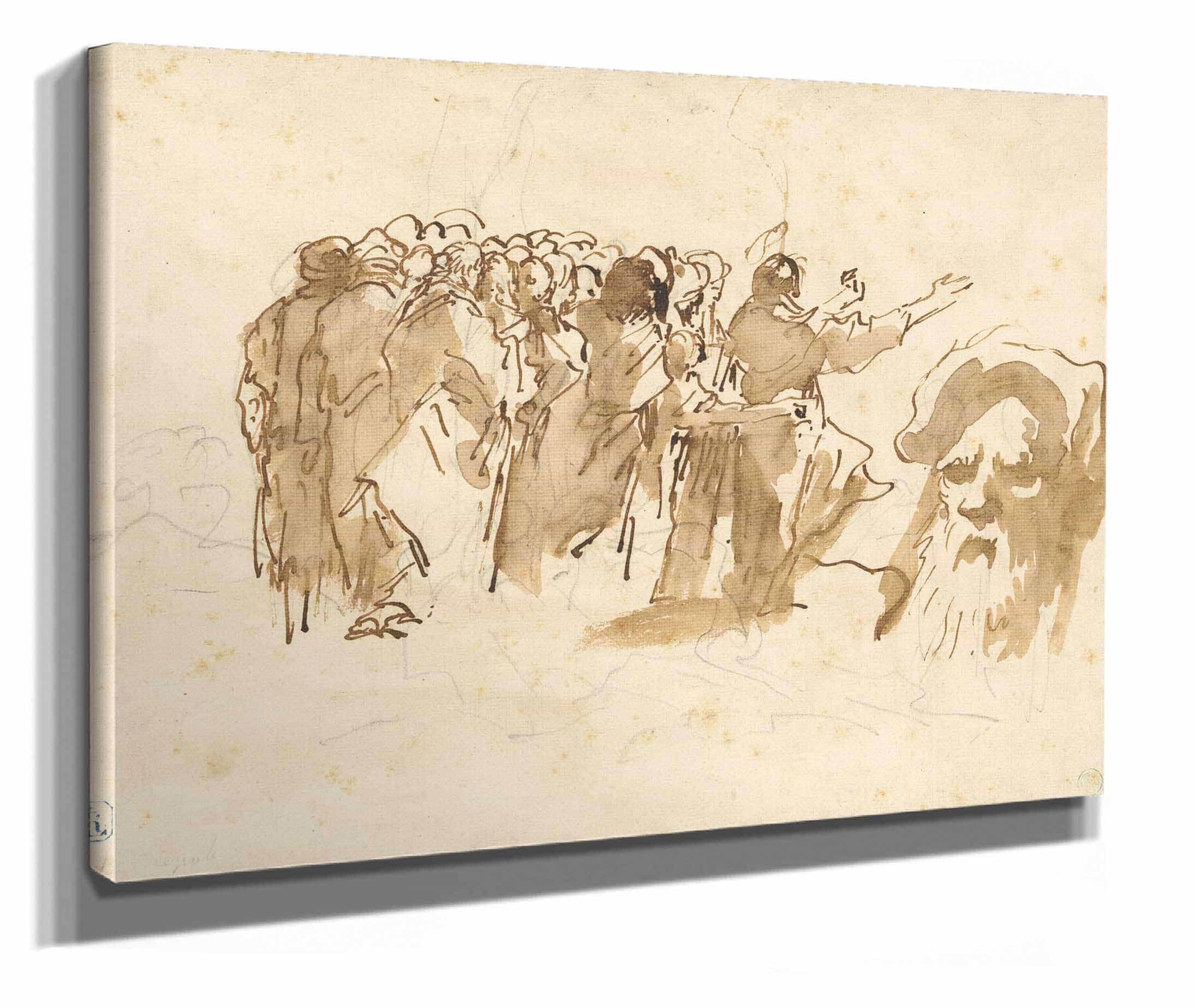 A Saint Preaching And The Head Of An Oriental by Giovanni Domenico Tiepolo - Image 2