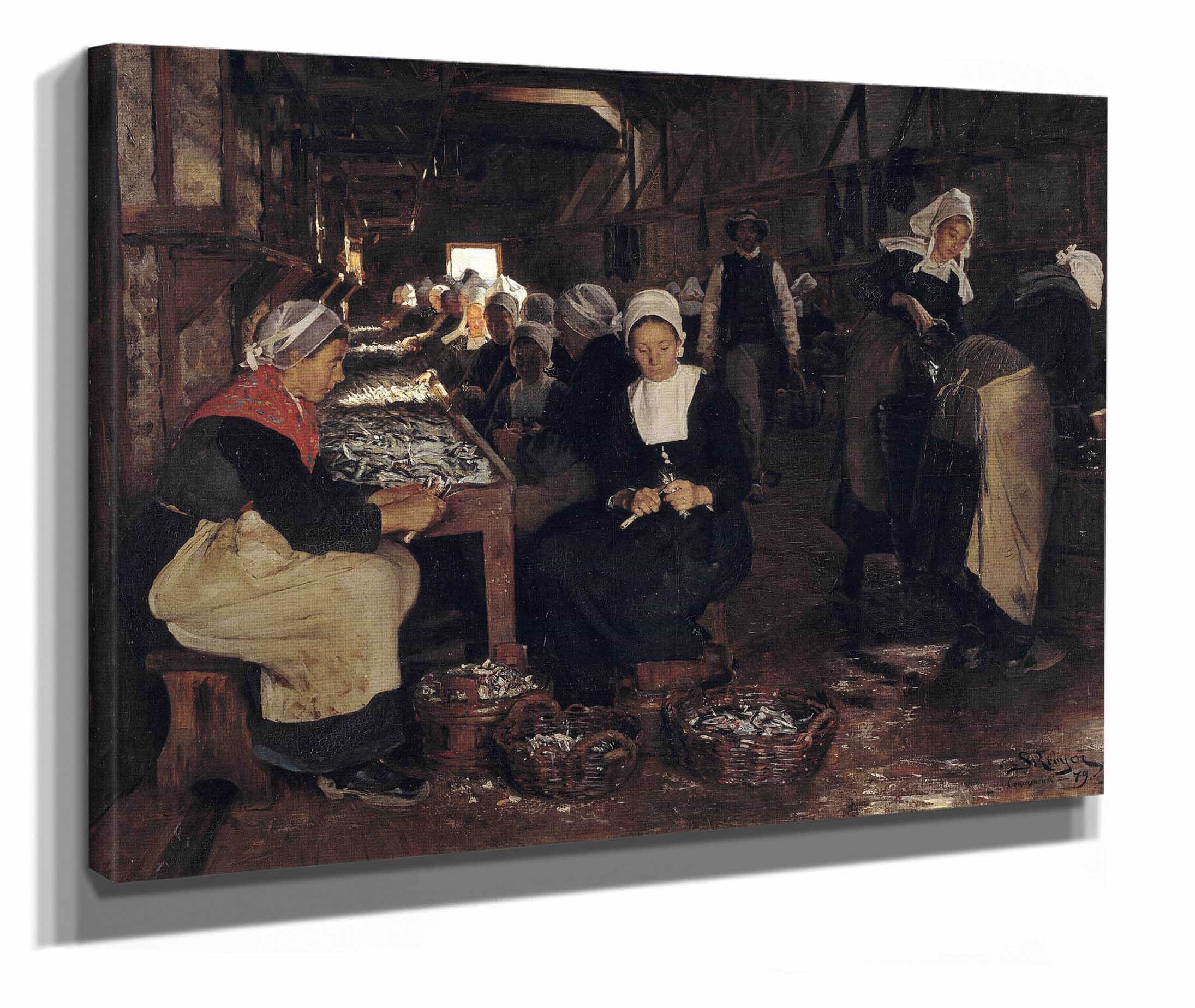 A Sardine Cannery In Concarneau by Peder Severin Kroyer - Image 2