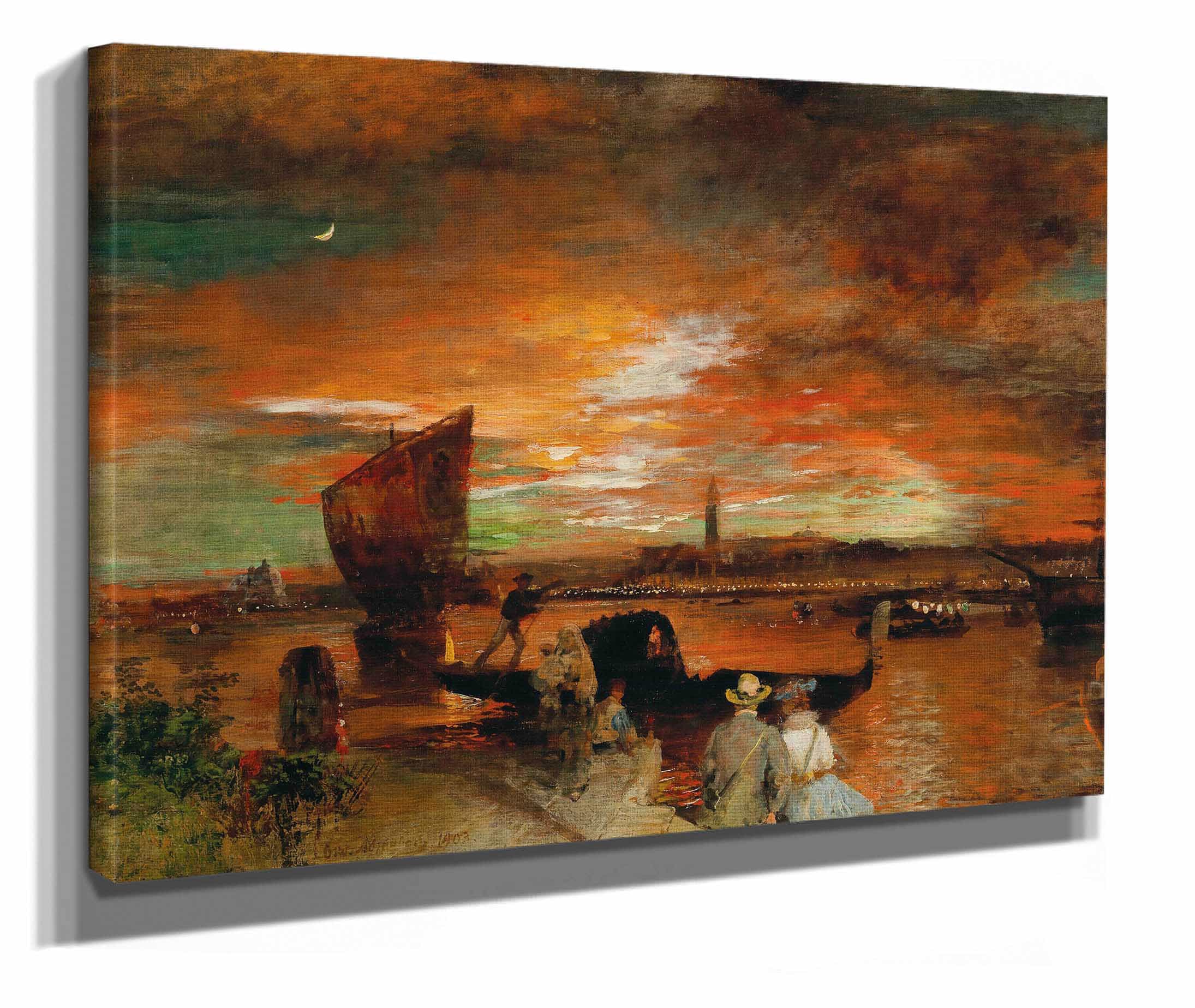 A Scene At Dusk In Venice by Oswald Achenbach - Image 2