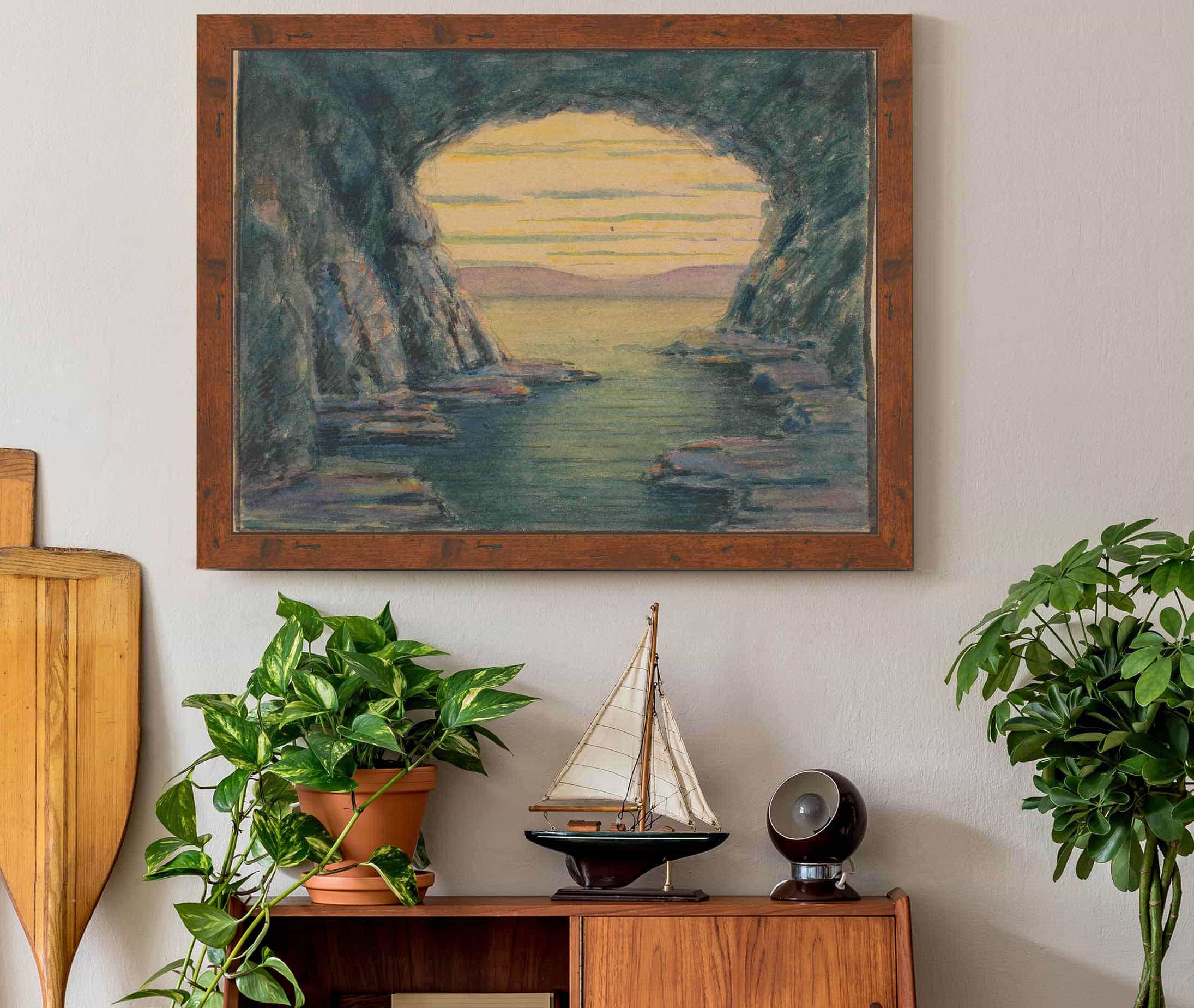 A Seaside Cave by Herbert Crowley - Image 2