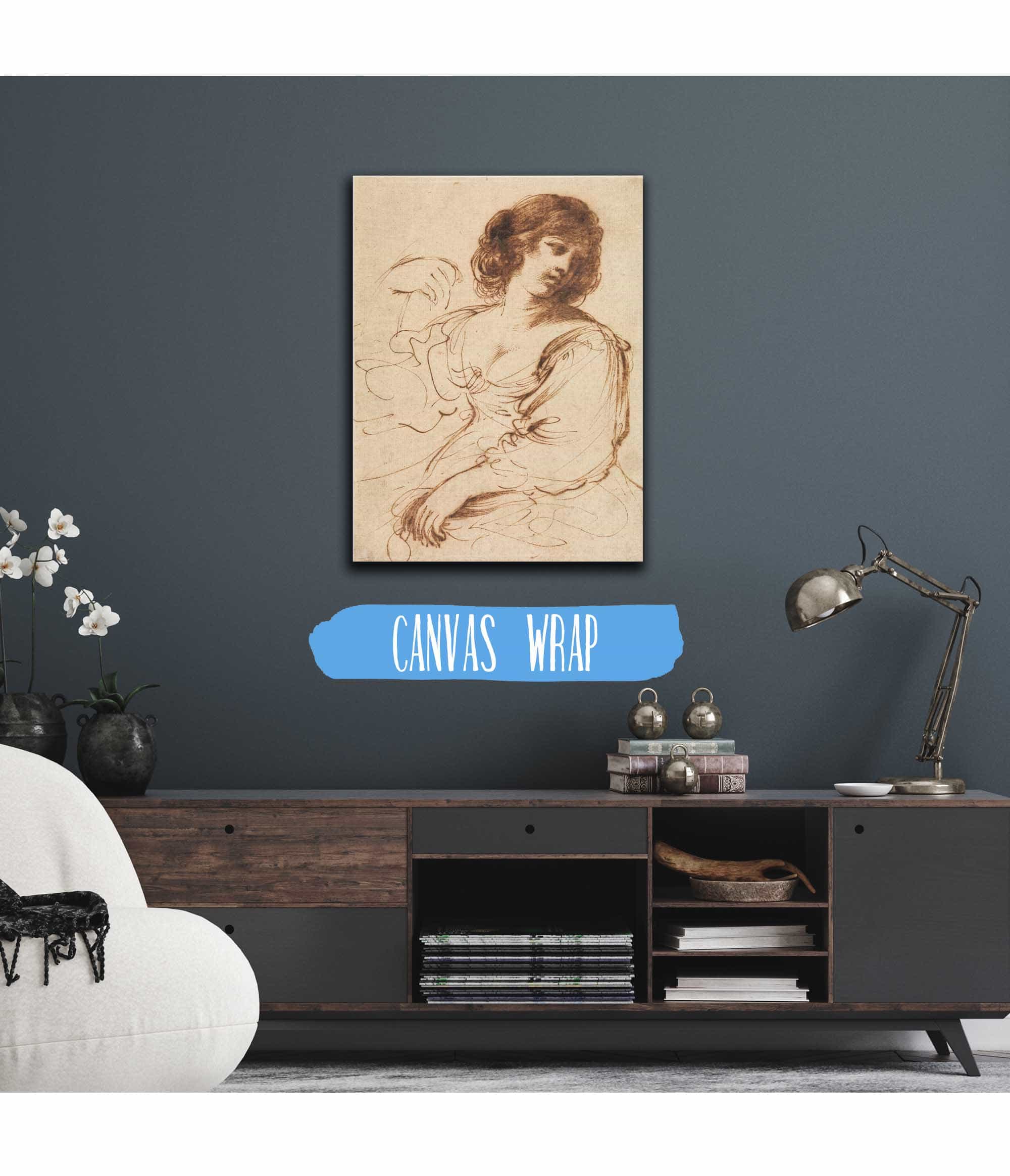A Seated Young Woman Looking Over Her Shoulder Early Mid Th Century by Guercino - Image 3