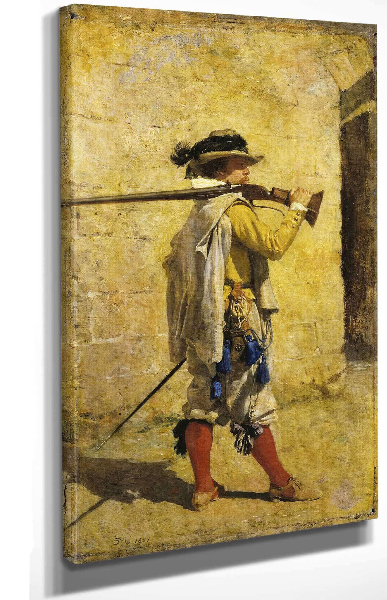 A Sentinel Time Of Louis Xiii by Ernest Meissonier - Image 4
