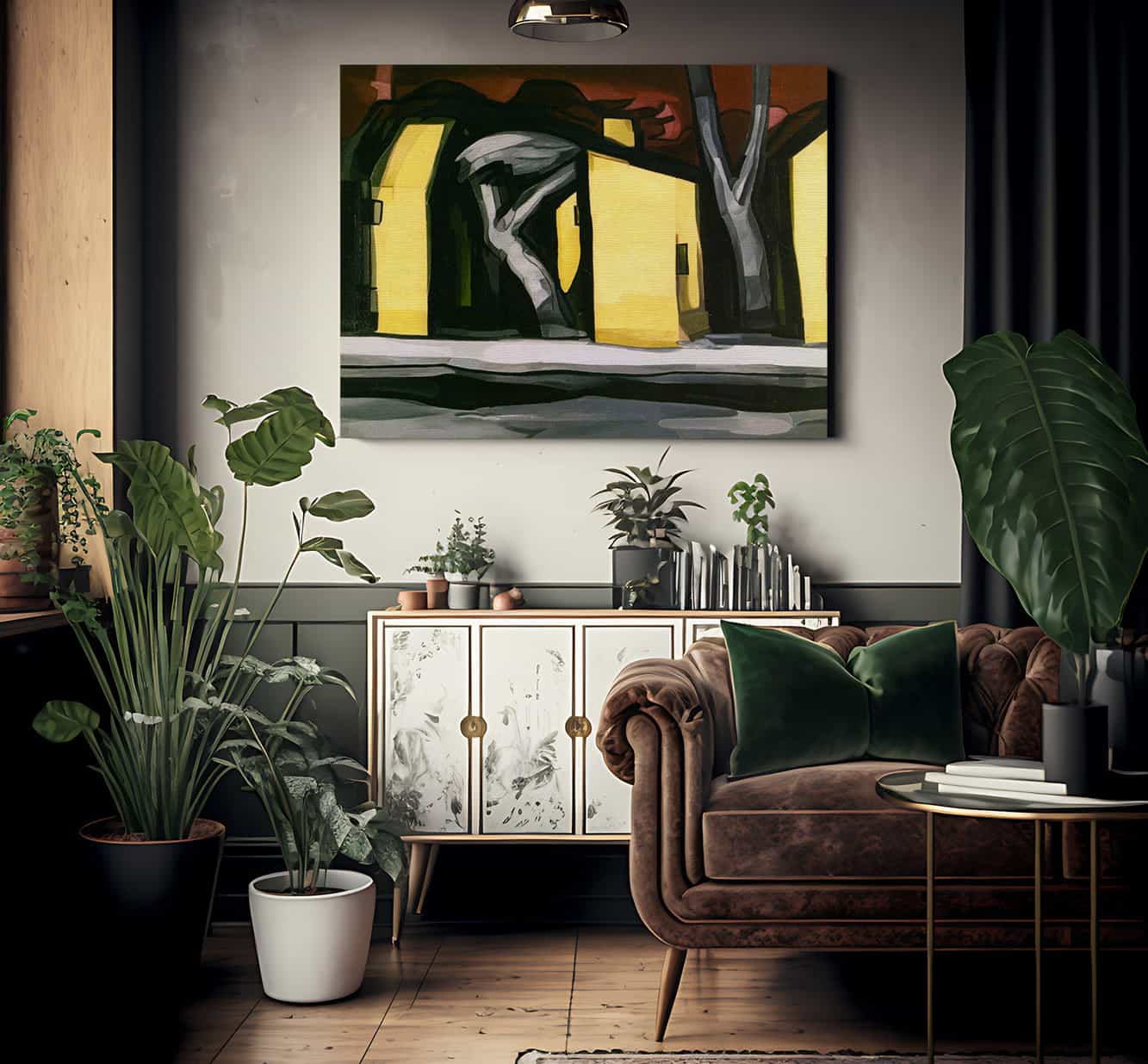 A Situation In Yellow By Oscar Bluemner - Image 2