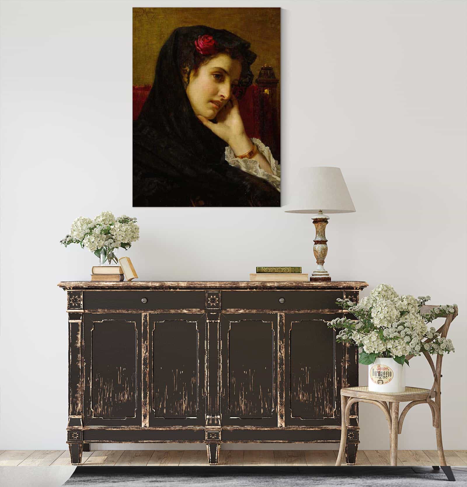 A Spanish Beauty by Hugues Merle - Image 4