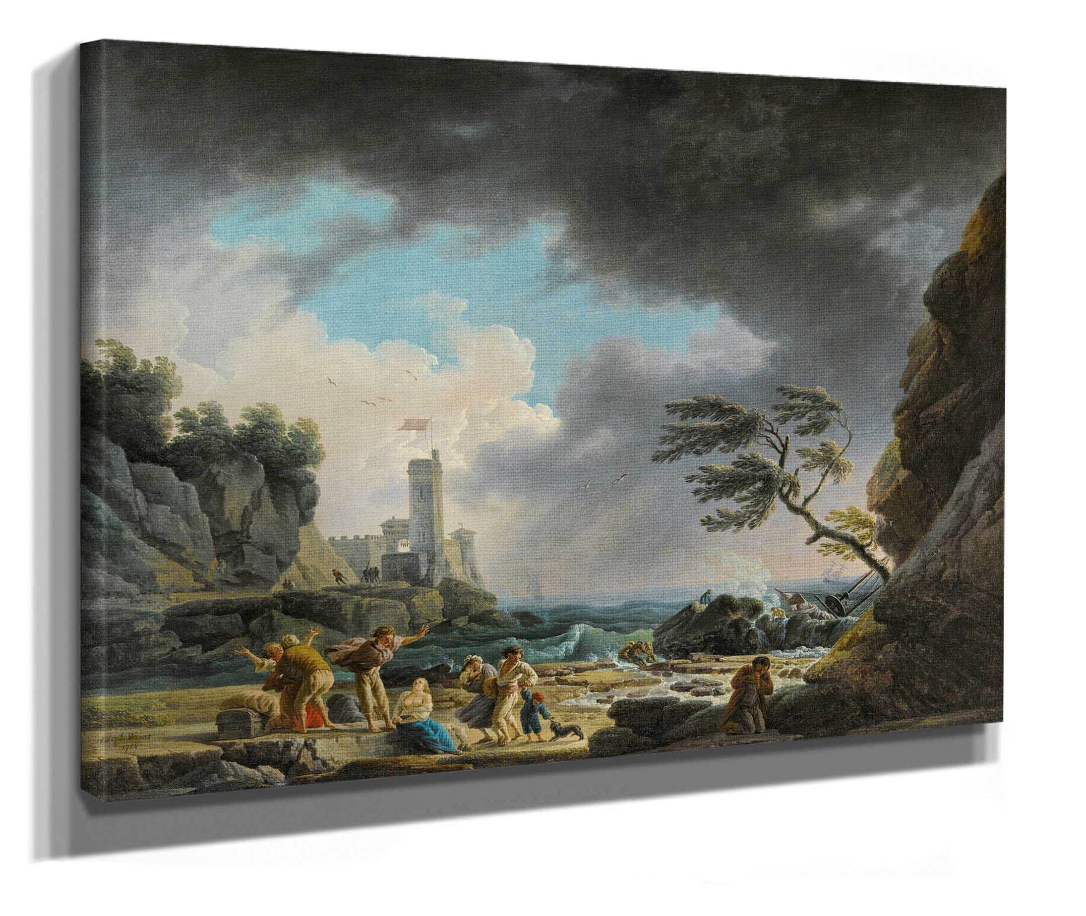 A Storm Near A Rocky Coast by Claude Joseph Vernet - Image 2