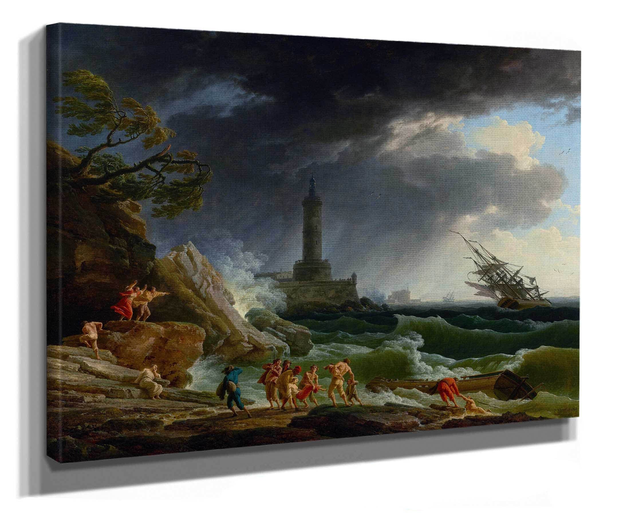 A Storm On A Mediterranean Coast by Claude Joseph Vernet - Image 2