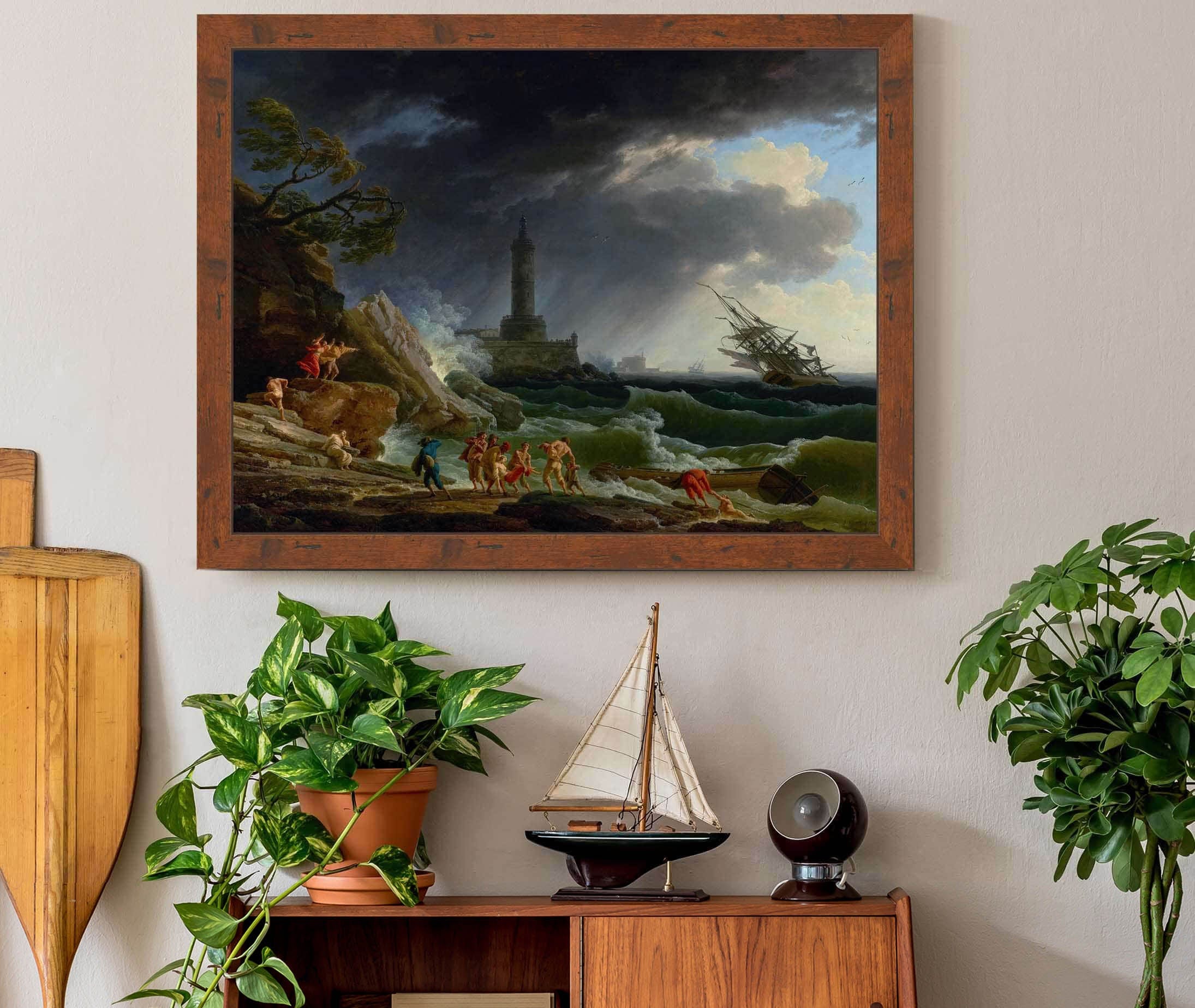 A Storm On A Mediterranean Coast by Claude Joseph Vernet - Image 3