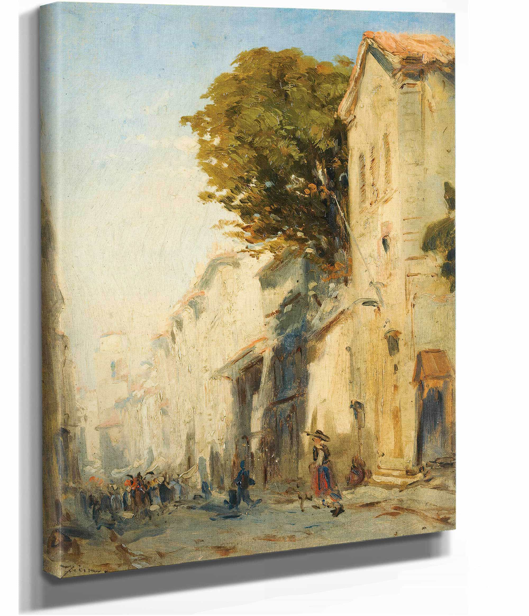 A Street In Martigues by Felix Ziem - Image 2