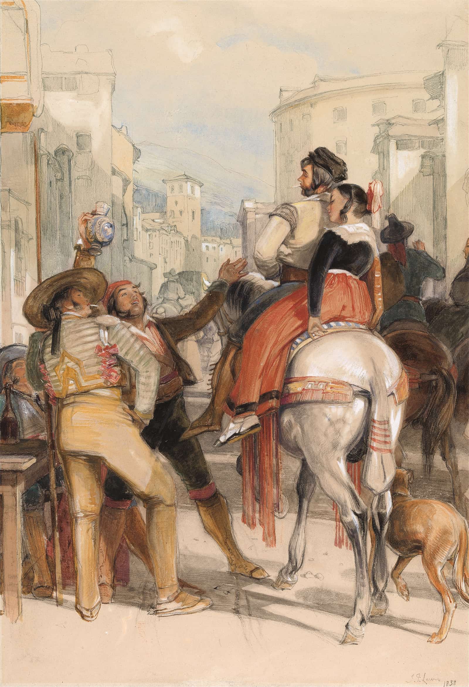 A Street Scene In Granada On The Day Of The Bullfight by John Frederick Lewis - Image 2
