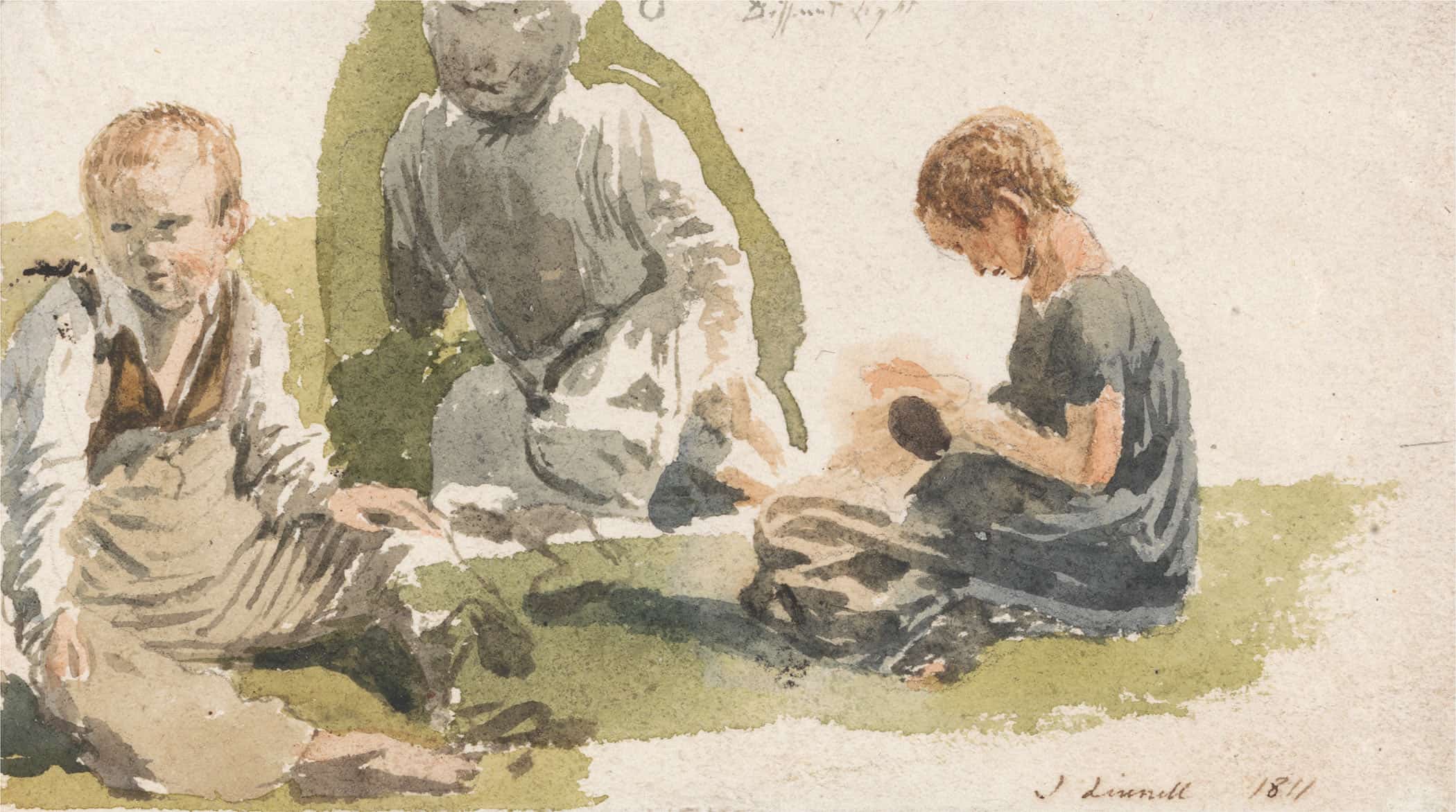 A Study Of Children by John Linnell - Image 2