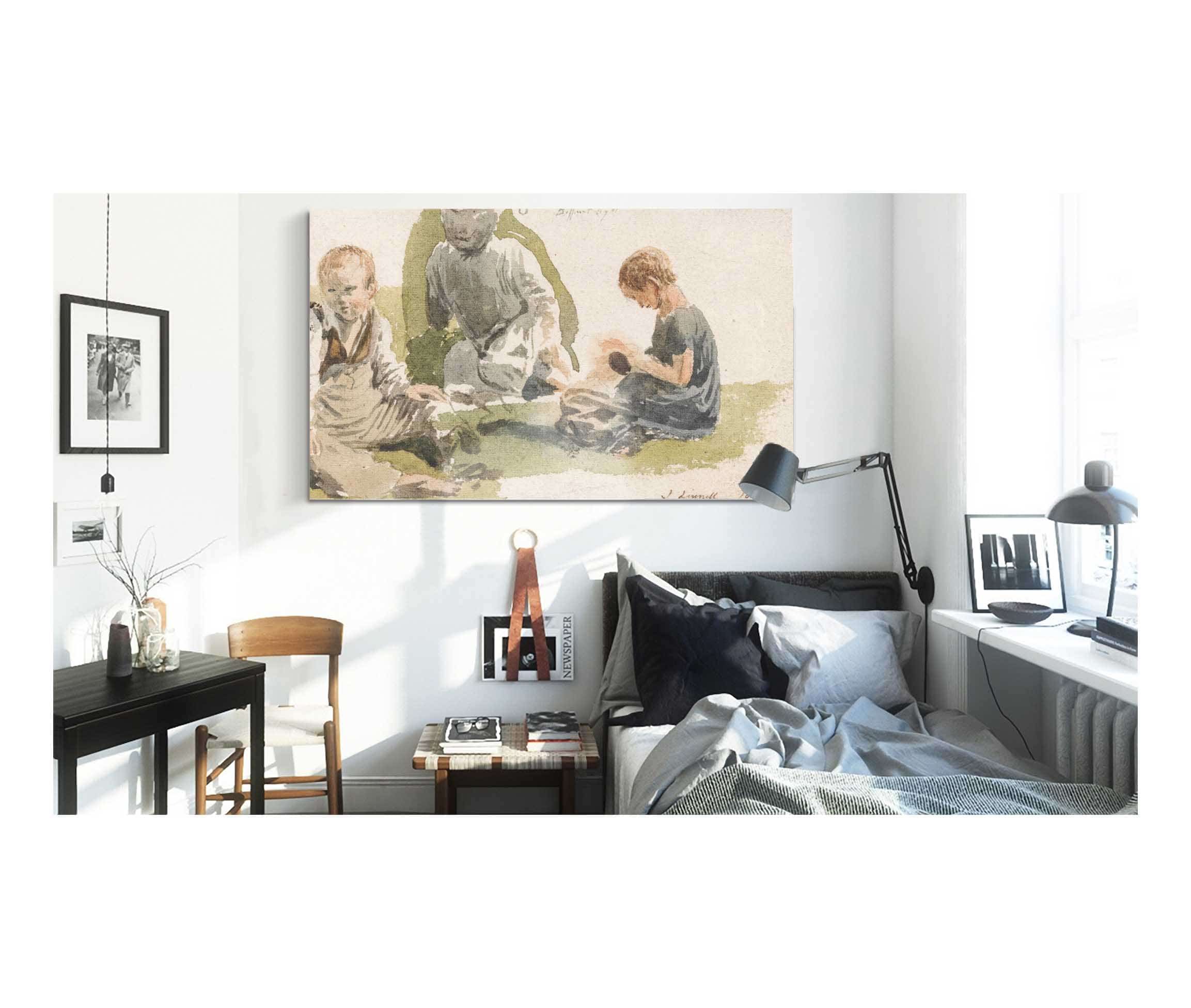 A Study Of Children by John Linnell - Image 3