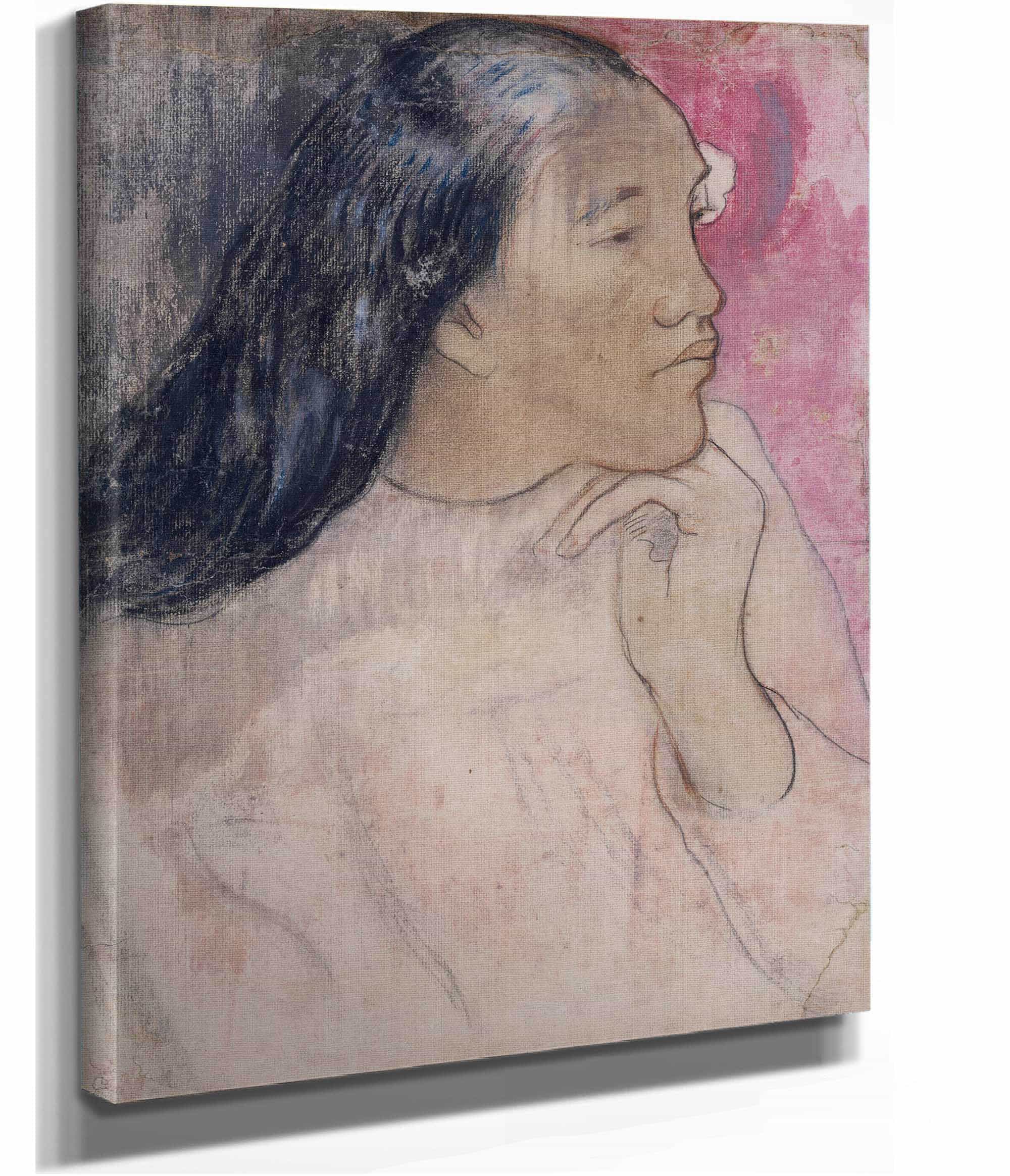 A Tahitian Woman With A Flower In Her Hair by Paul Gauguin - Image 2