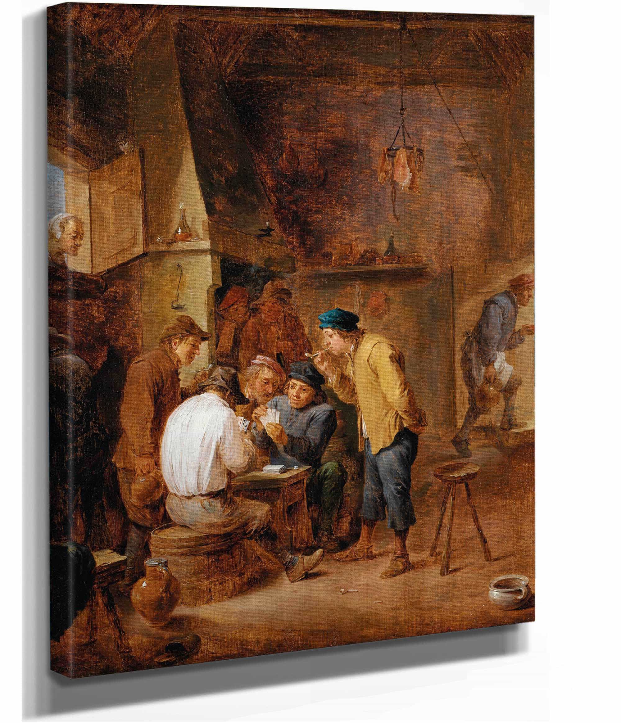 A Tavern Interior With Boors Playing Cards by David Teniers The Younger - Image 2