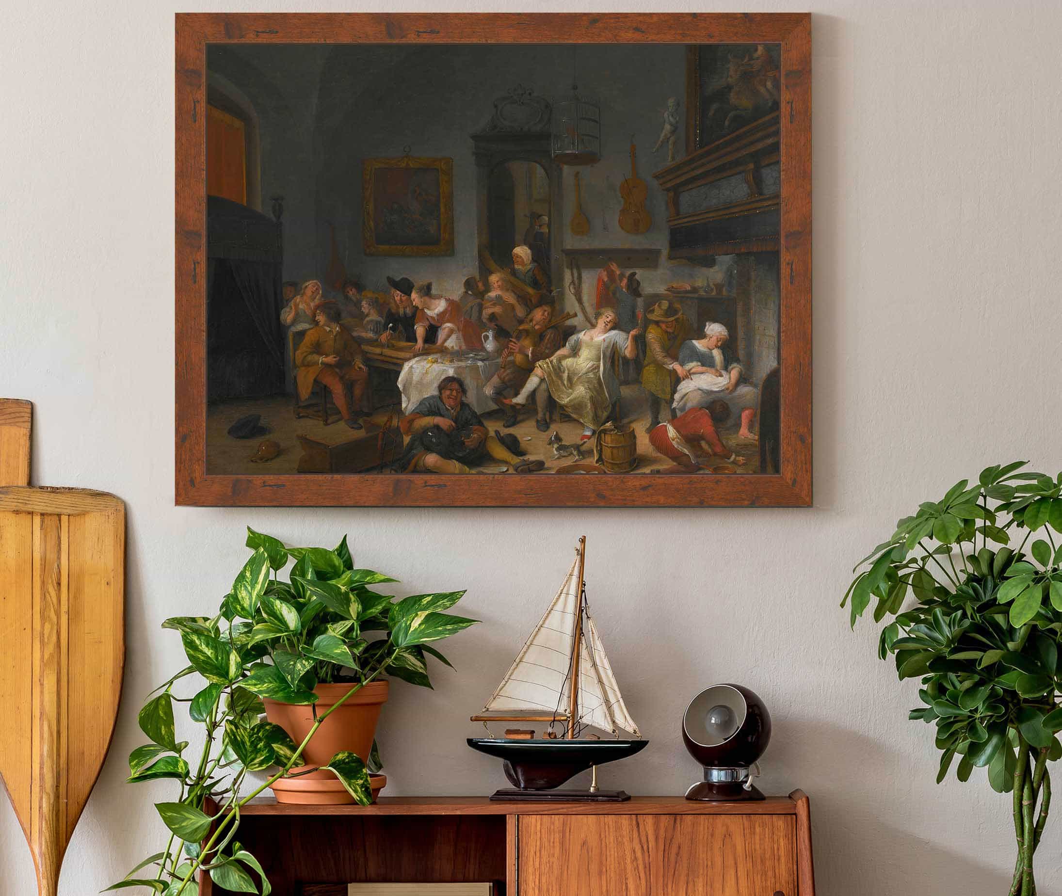A Tavern Interior With People Drinking And Music Making by Jan Steen - Image 3