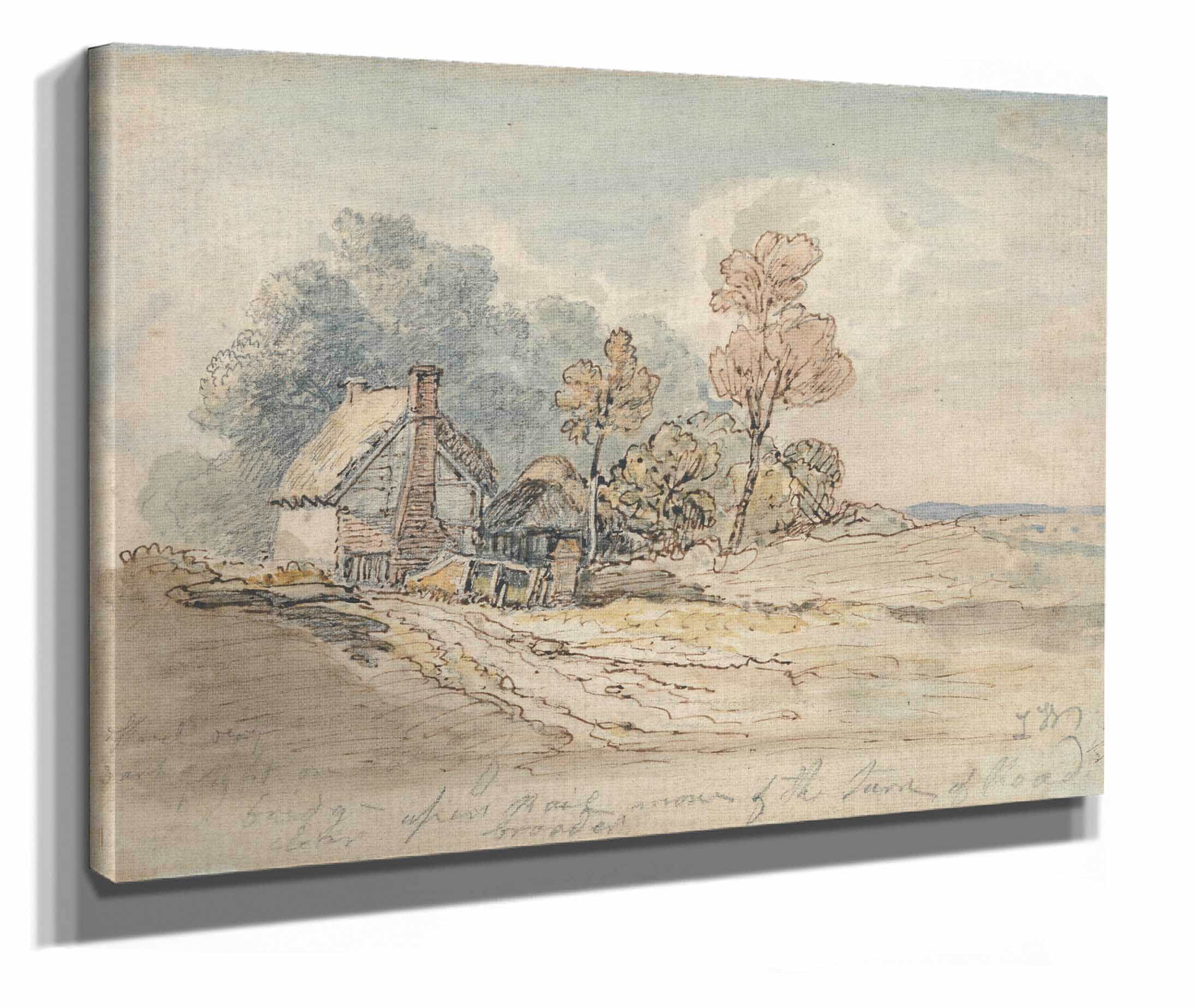 A Thatched Cottage And Trees At The Turn Of A Country Road by James Ward - Image 2