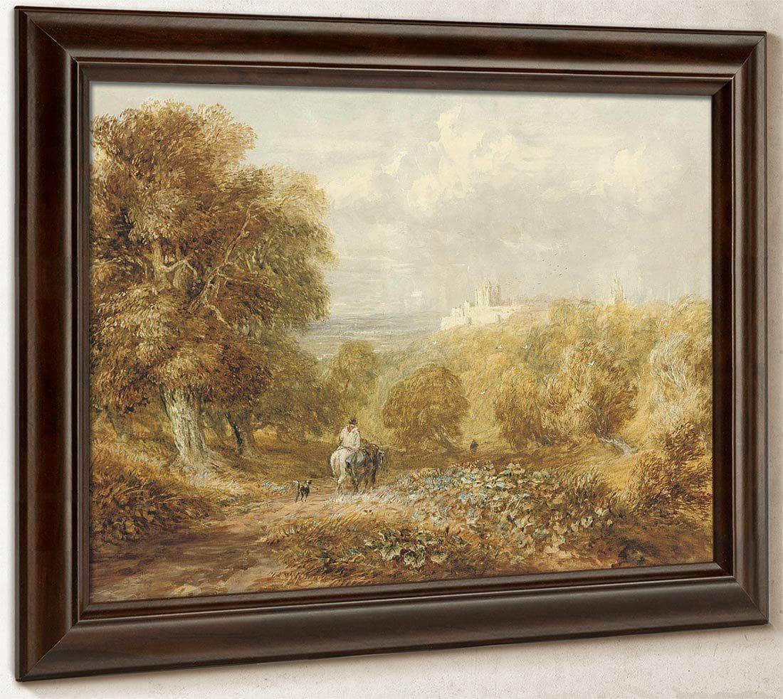 A Traveller On A Track Below Bolsover Castle Derbyshire By David Cox - Image 6