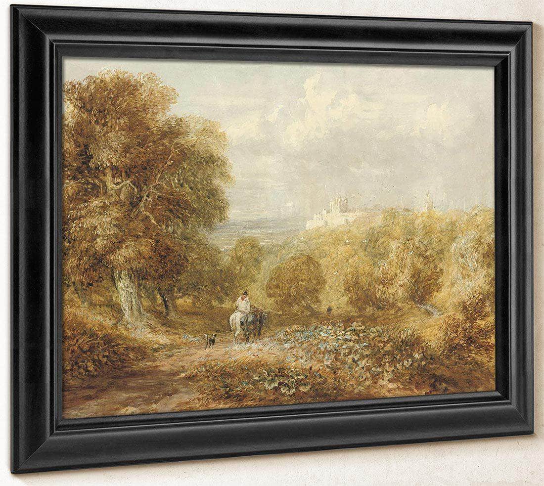 A Traveller On A Track Below Bolsover Castle Derbyshire By David Cox - Image 8