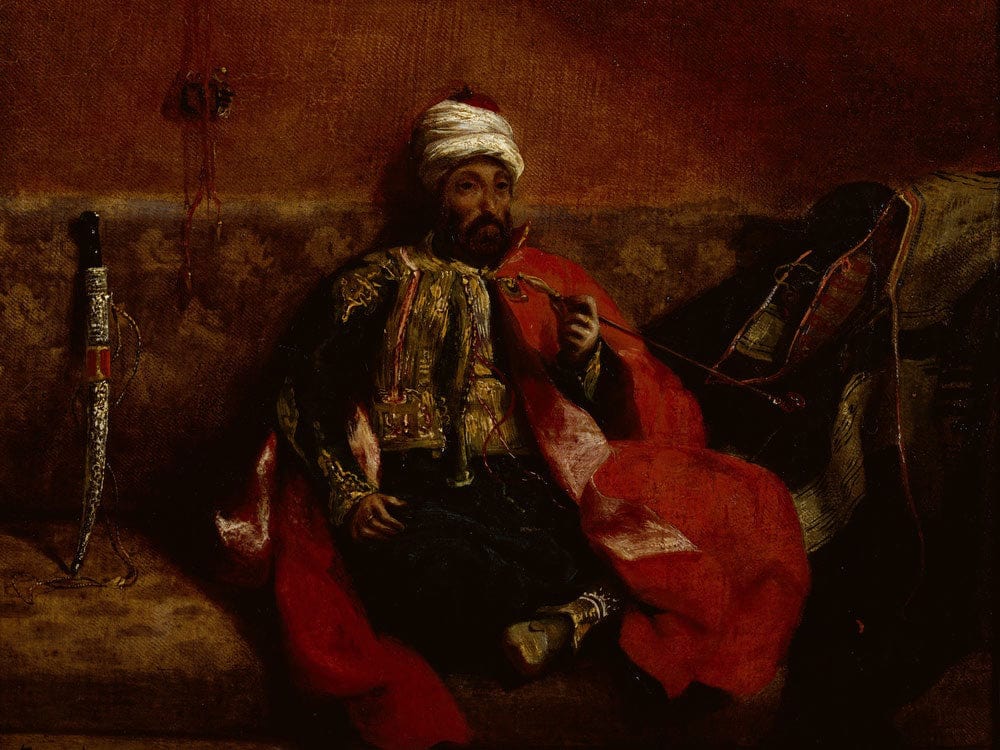 A Turk Smoking Sitting On A Sofa By Ferdinand Victor Eugene Delacroix - Image 7