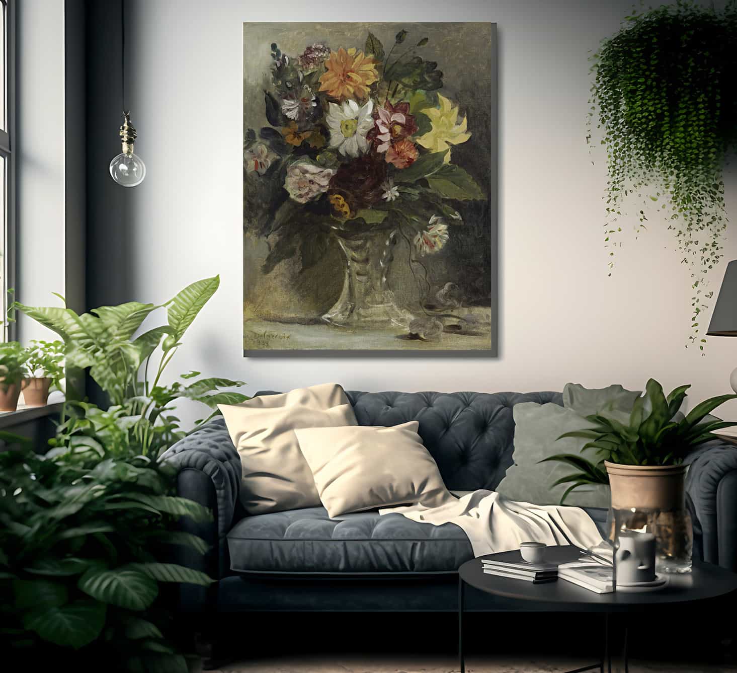 A Vase Of Flowers By Ferdinand Victor Eugene Delacroix - Image 2