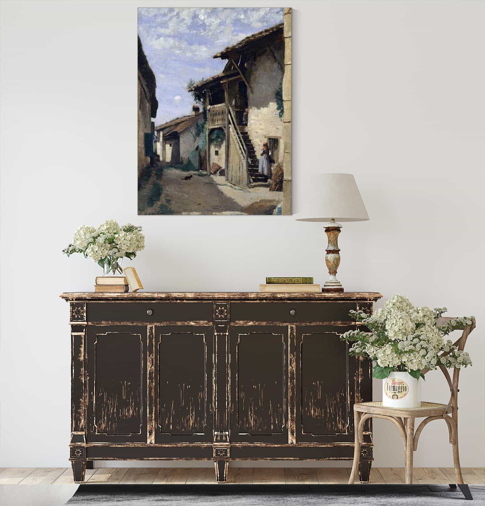 A Village Street Dardagny by Jean Baptiste Camille Corot - Image 8