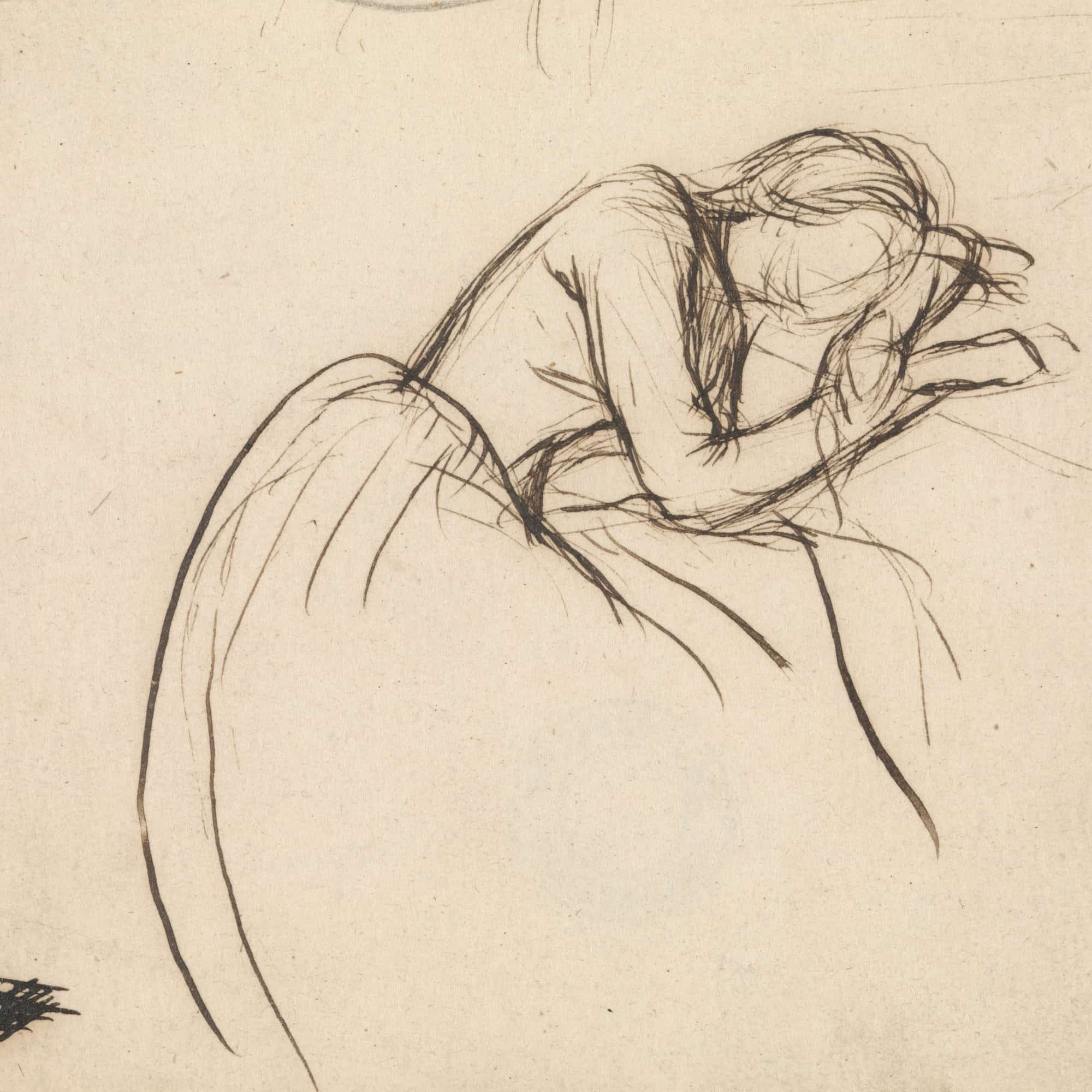 A Woman Bowed In Grief by Sir John Everett Millais - Image 4