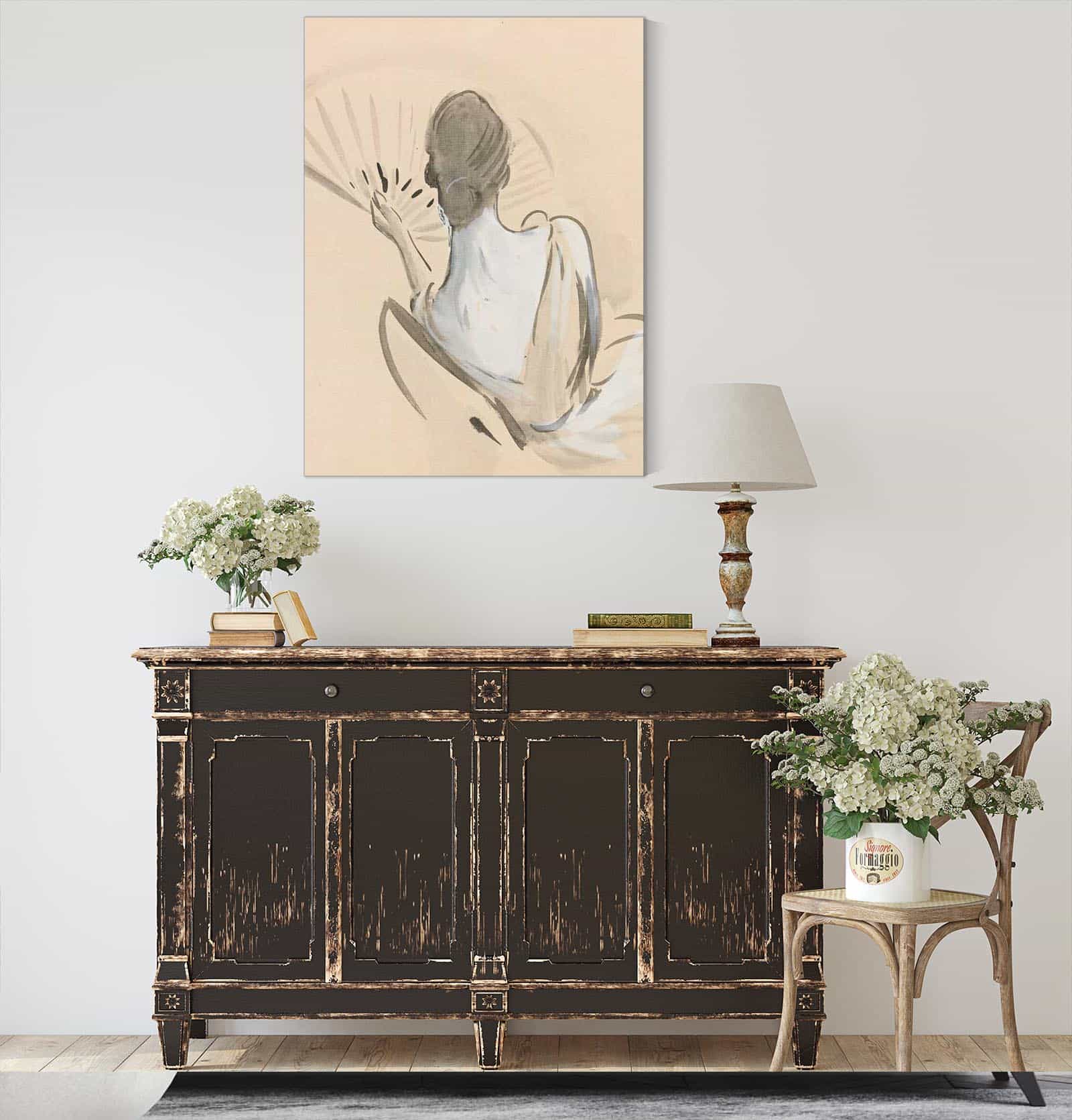 A Woman Seen From Behind Holding A Fan by Paul Cesar Helleu - Image 4
