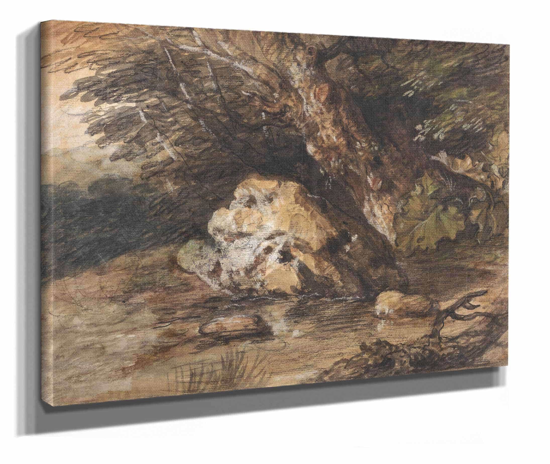 A Woodland Pool With Rocks And Plants by Thomas Gainsborough - Image 2