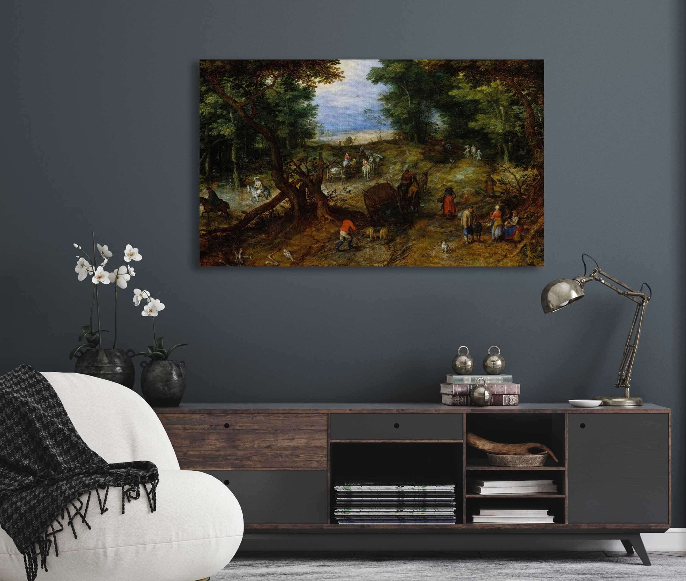 A Woodland Road With Travelers by Jan Brueghel The Elder - Image 5