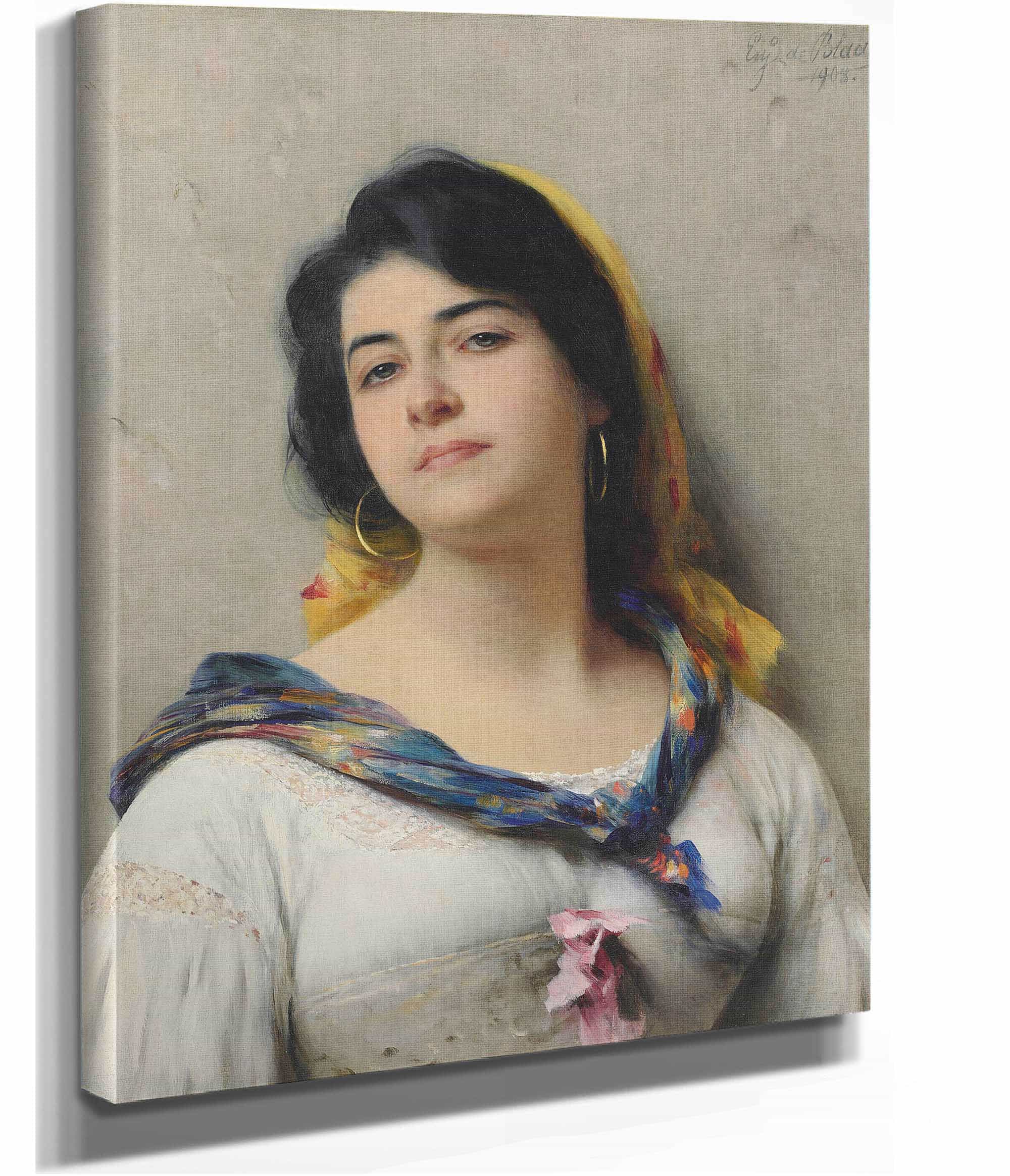 A Young Beauty by Eugen Von Blaas - Image 4