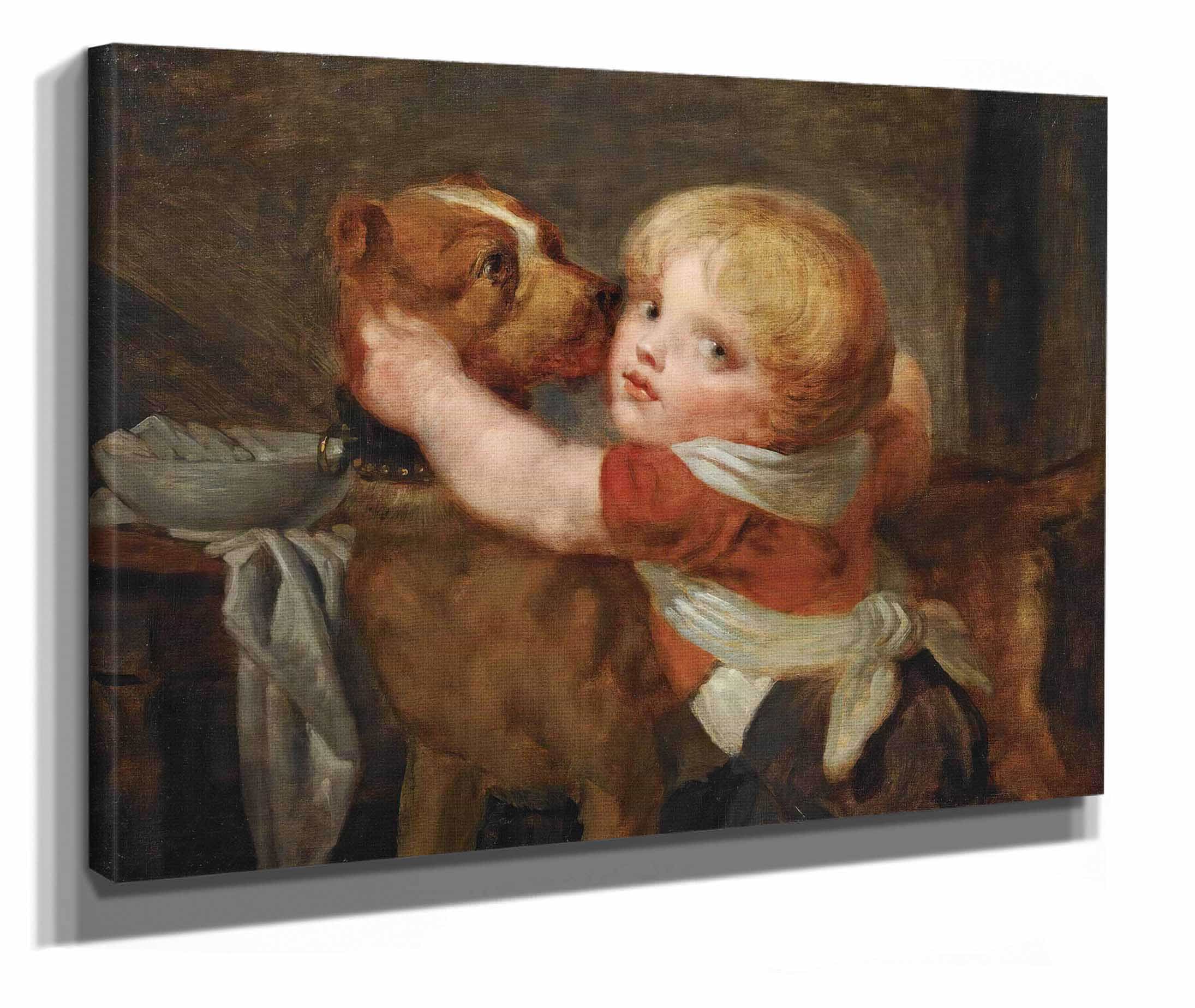 A Young Boy With A Dog by Jean Baptiste Greuze - Image 2