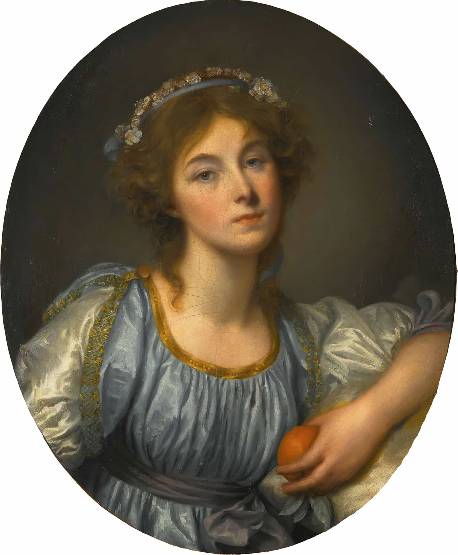 A Young Girl Holding An Orange by Jean Baptiste Greuze - Image 2