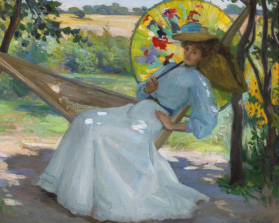 A Young Girl In A Hammock By Studio Of Joseph Kleitsch - Image 7