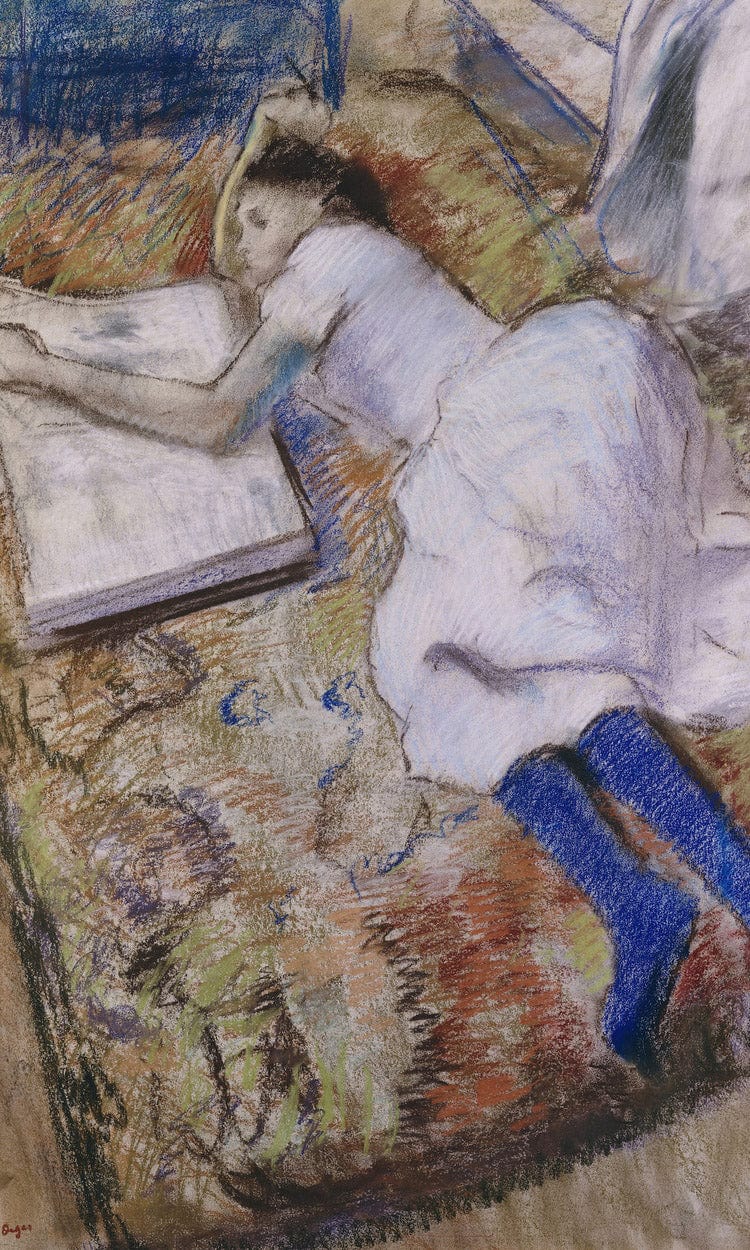A Young Girl Stretched Out And Looking At An Album By Edgar Degas - Image 6