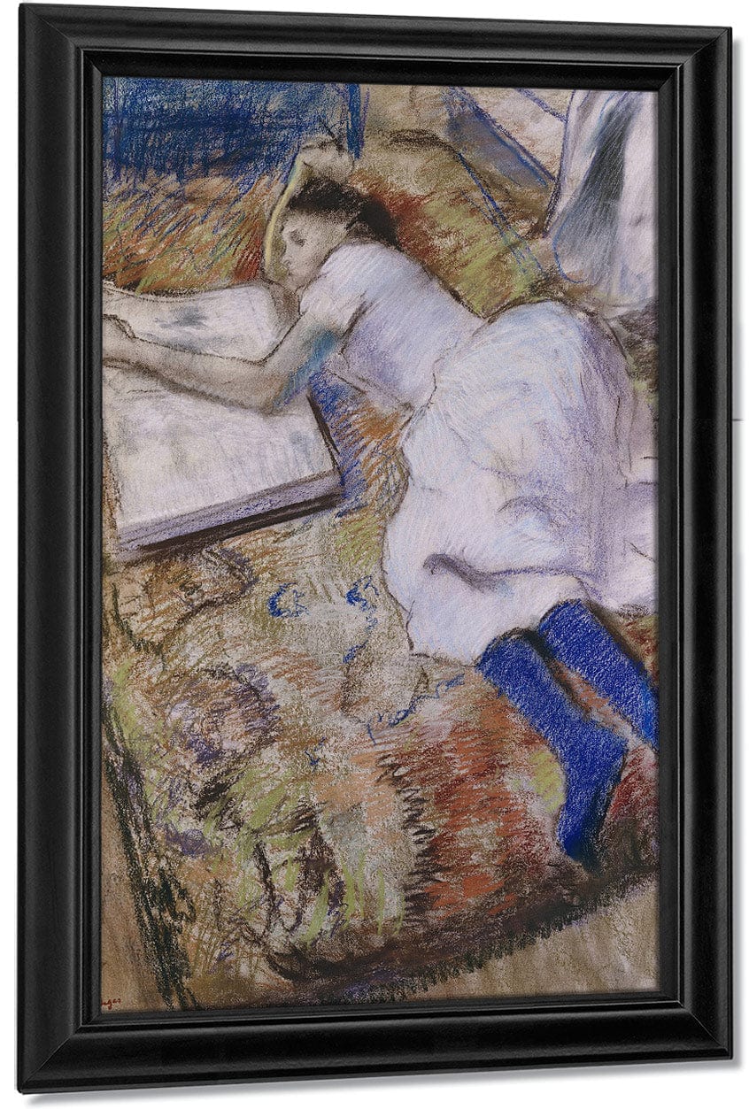 A Young Girl Stretched Out And Looking At An Album By Edgar Degas - Image 7