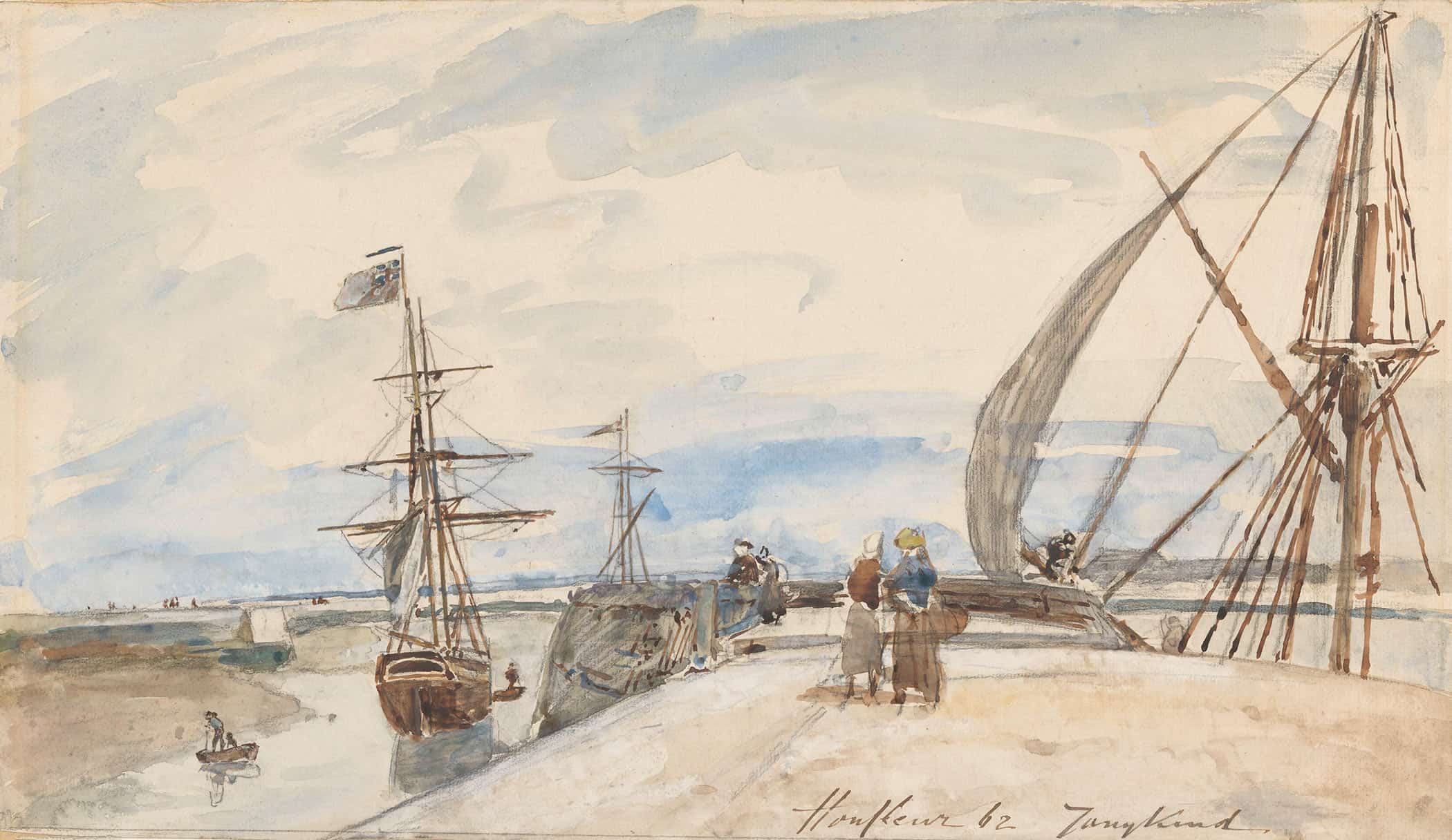 Aanlegsteiger Te Honfleur by Johan Barthold Jongkind - Image 2