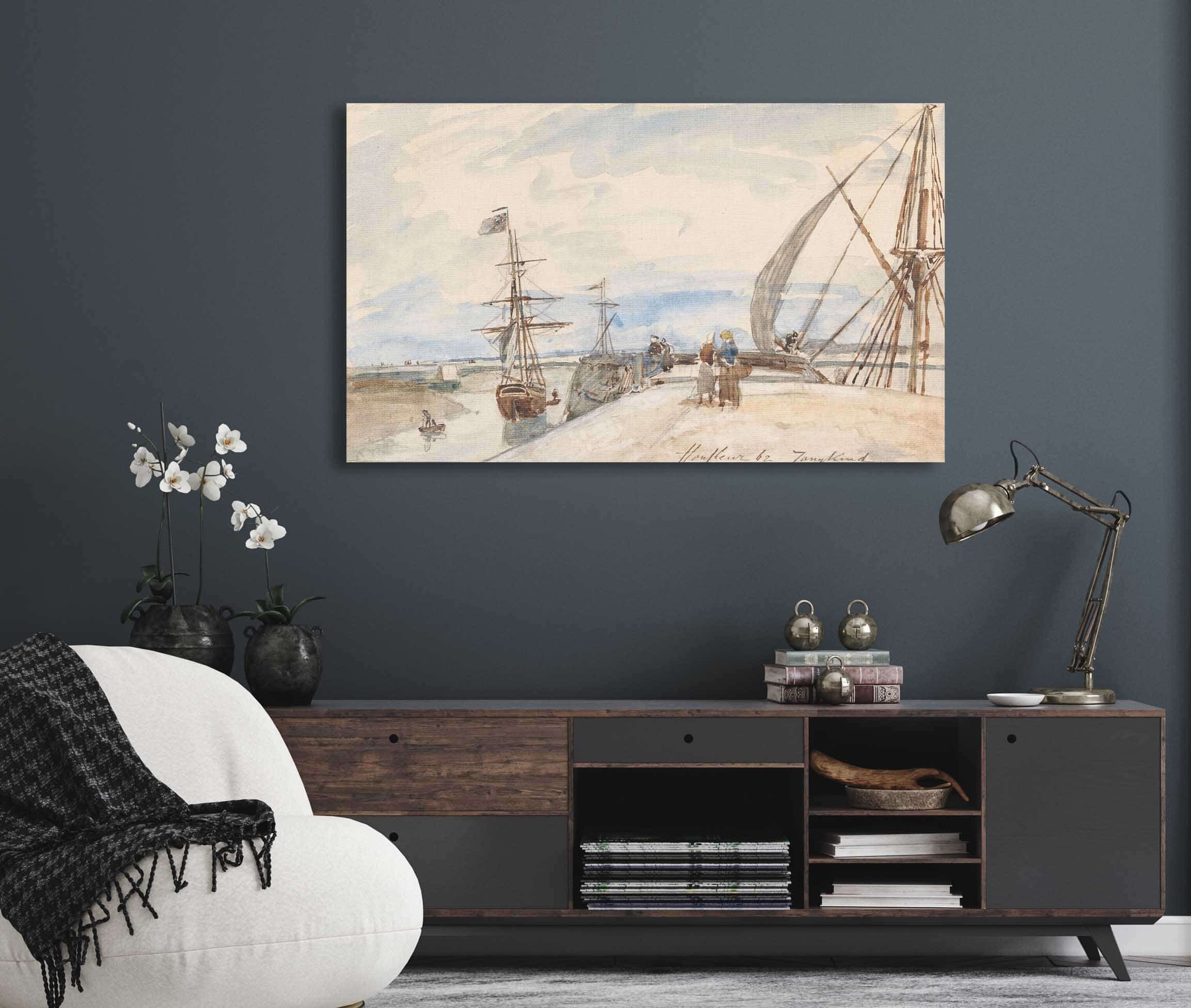 Aanlegsteiger Te Honfleur by Johan Barthold Jongkind - Image 5