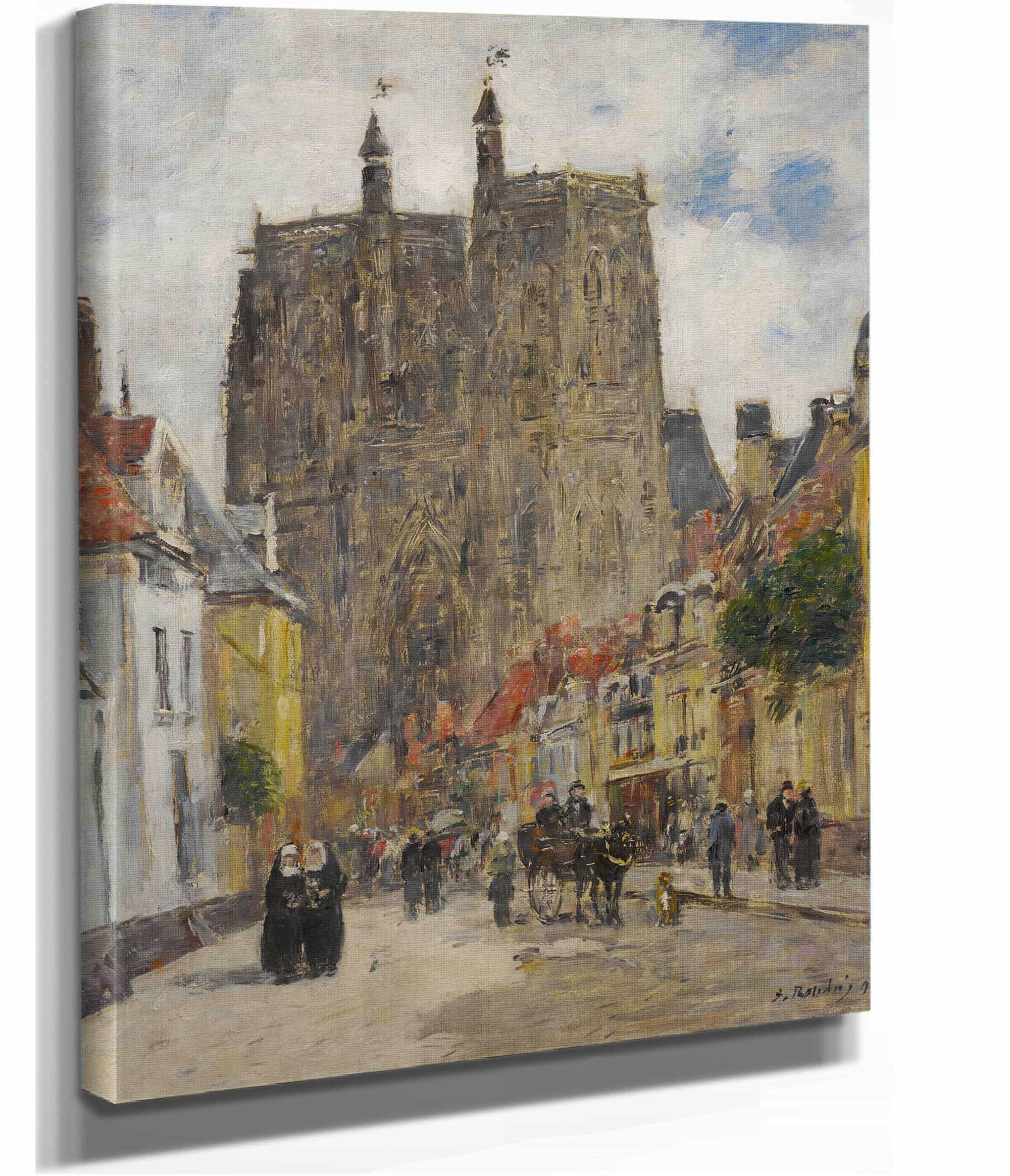 Abbeville Rue Et Eglise Saint Vulfran by Eugene Boudin - Image 2