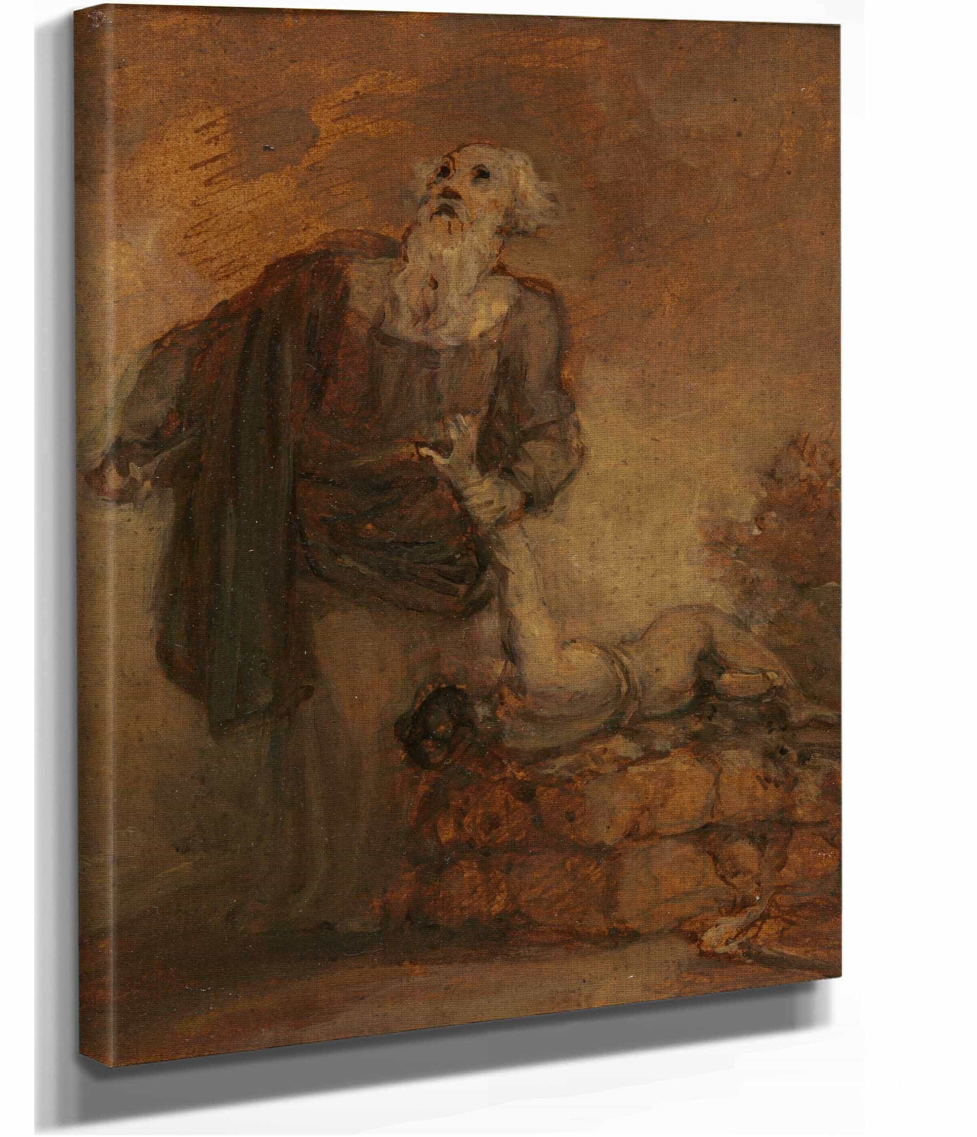 Abraham And Isaac Abraham Grasping Isaacs Arm by Robert Smirke - Image 2