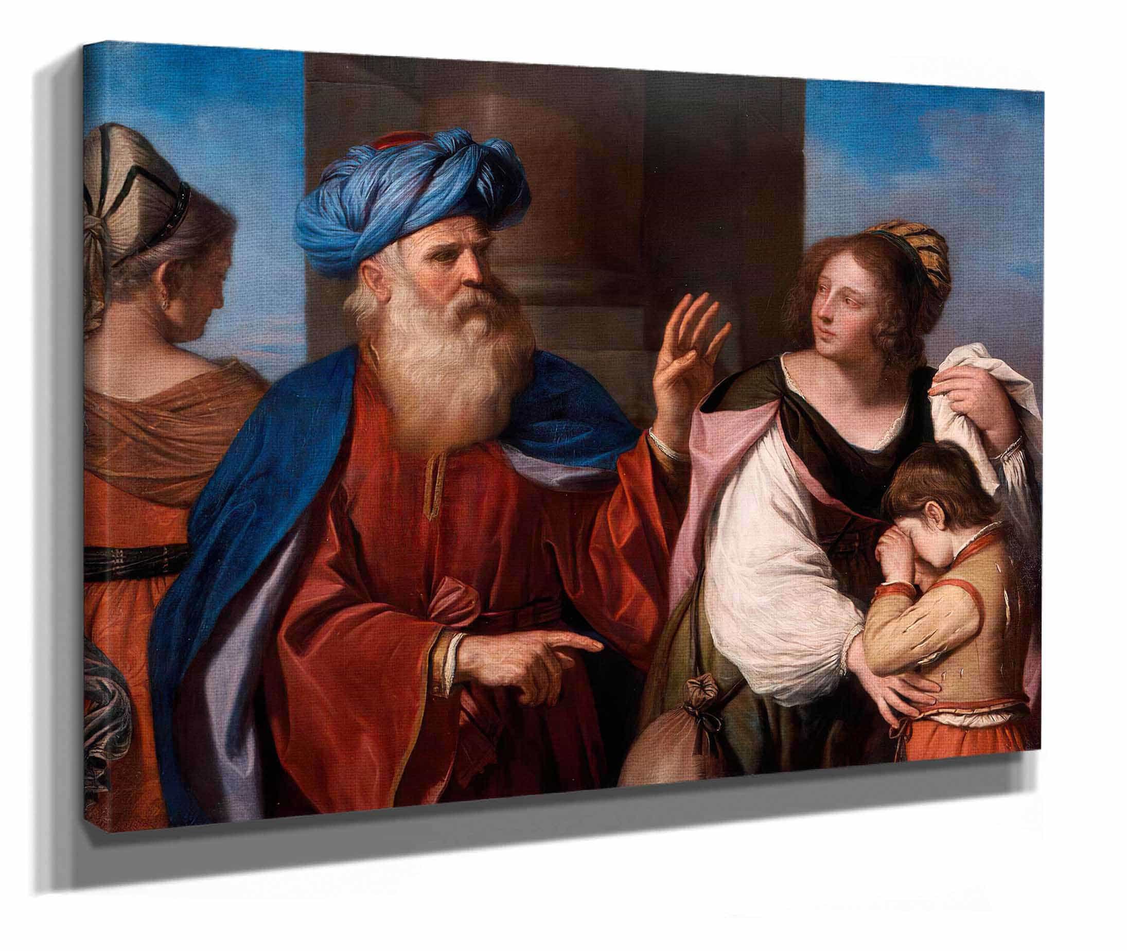 Abraham Casting Out Hagar And Ishmael by Guercino - Image 2