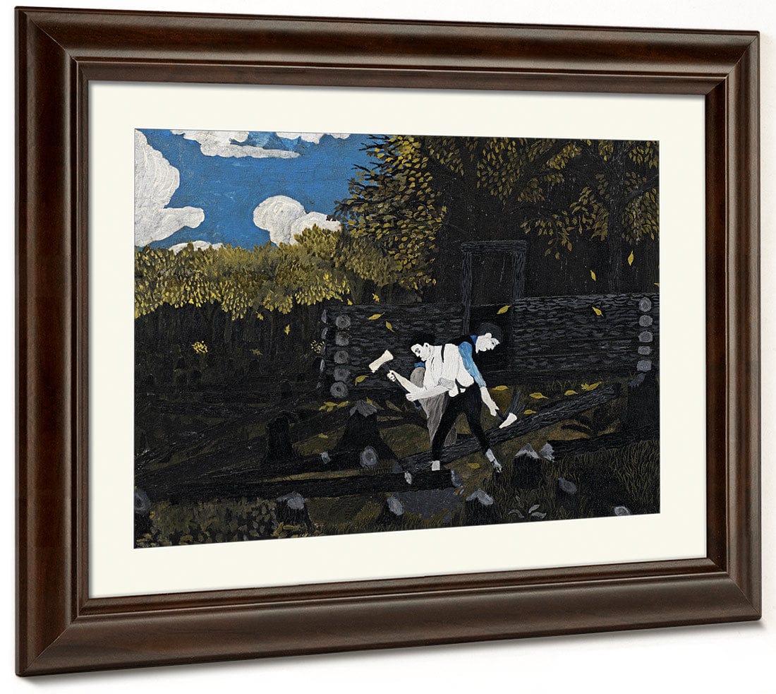 Abraham Lincoln And His Father Building Their Cabin On Pigeon Creek By Horace Pippin - Image 3
