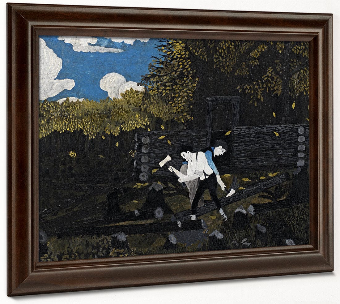 Abraham Lincoln And His Father Building Their Cabin On Pigeon Creek By Horace Pippin - Image 4