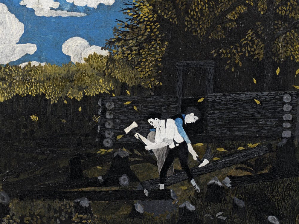 Abraham Lincoln And His Father Building Their Cabin On Pigeon Creek By Horace Pippin - Image 5