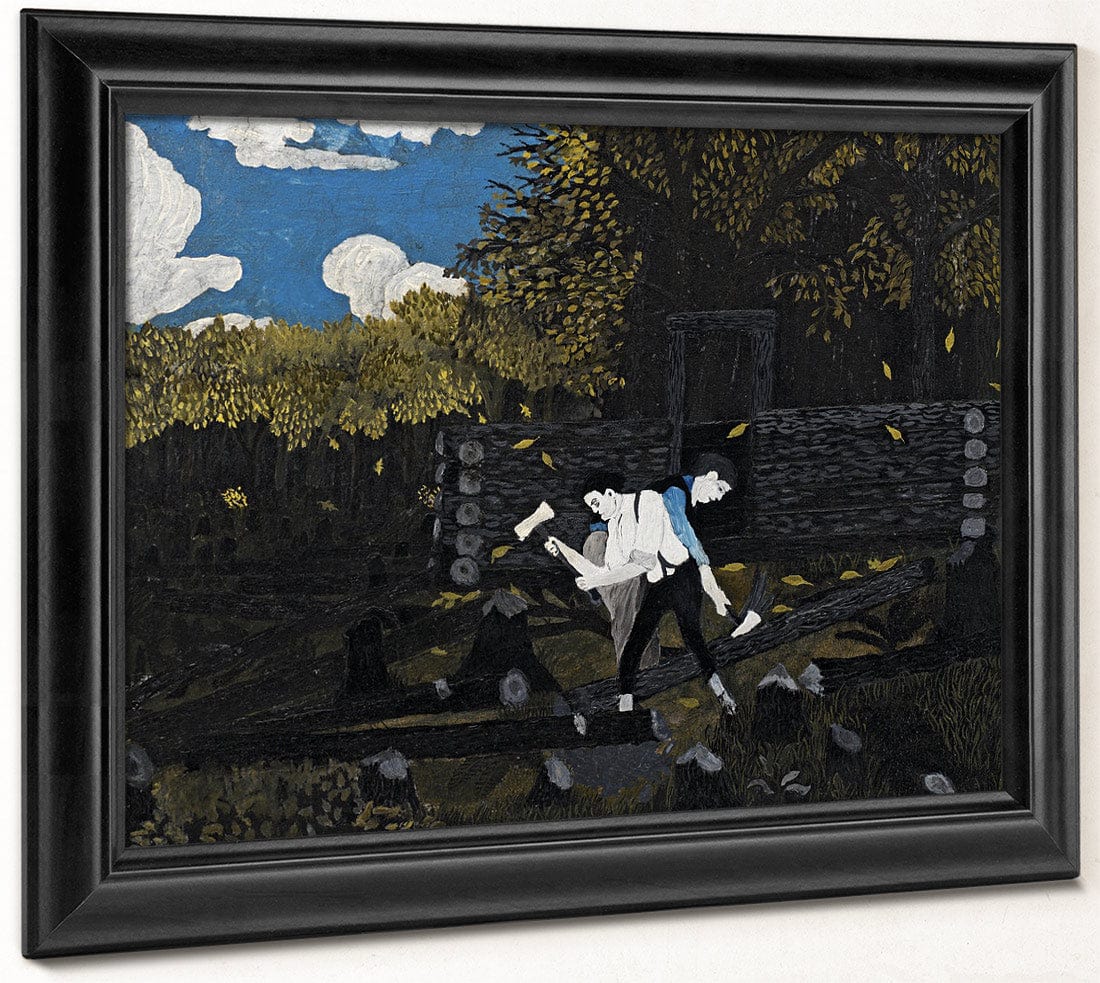 Abraham Lincoln And His Father Building Their Cabin On Pigeon Creek By Horace Pippin - Image 6