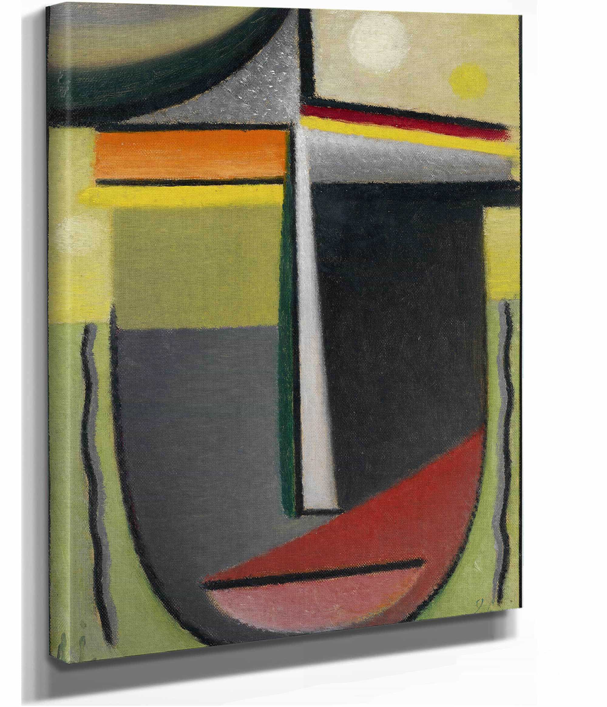 Abstract Head Inner Vision Green Gold by Alexej Von Jawlensky - Image 2