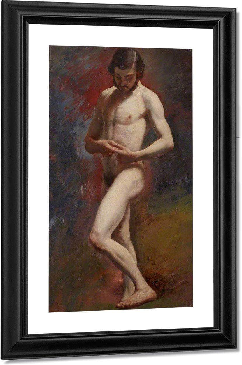 Academic Study Of A Male Nude Standing By William Etty - Image 3