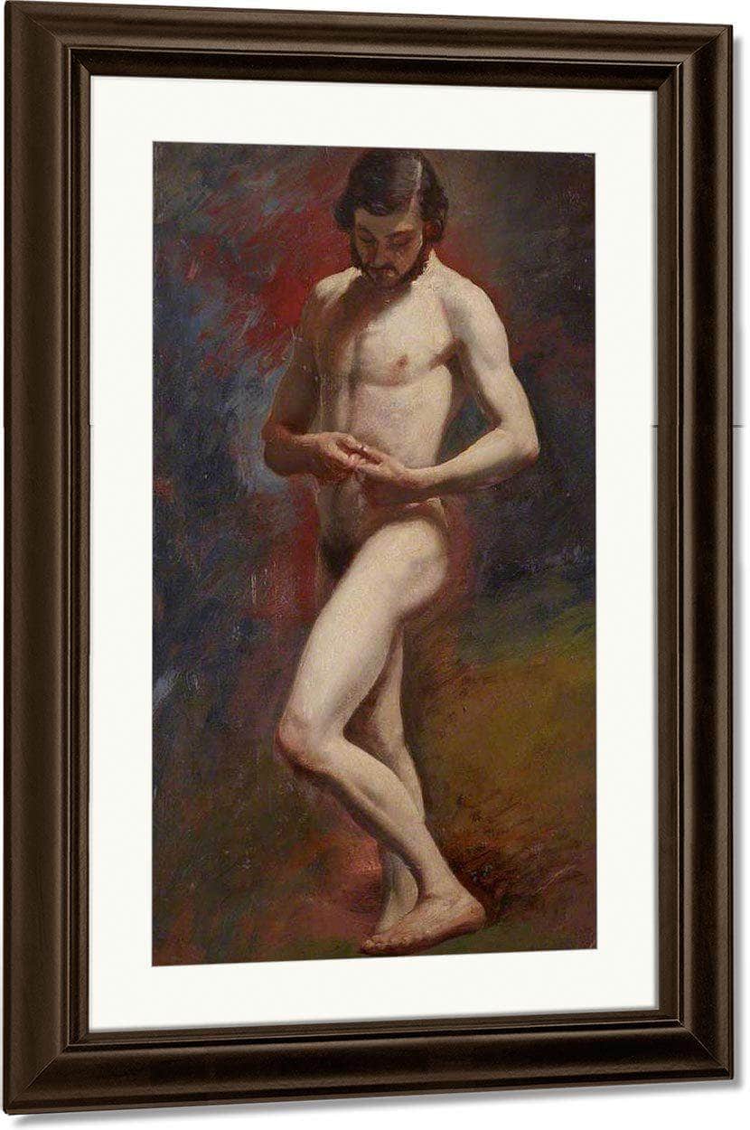 Academic Study Of A Male Nude Standing By William Etty - Image 4