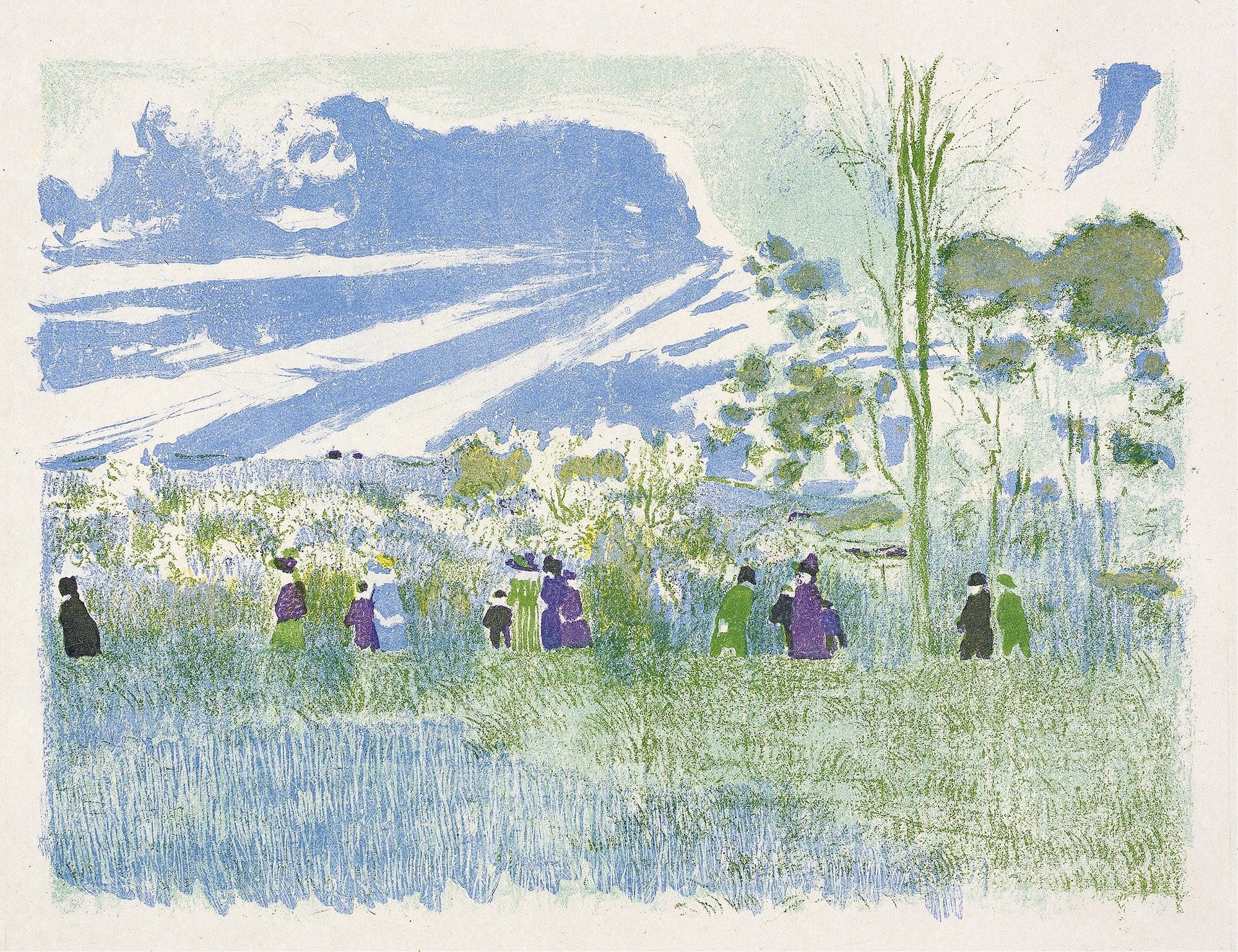Across The Fields Plate Three From Landscapes And Interiors by Edouard Vuillard - Image 2