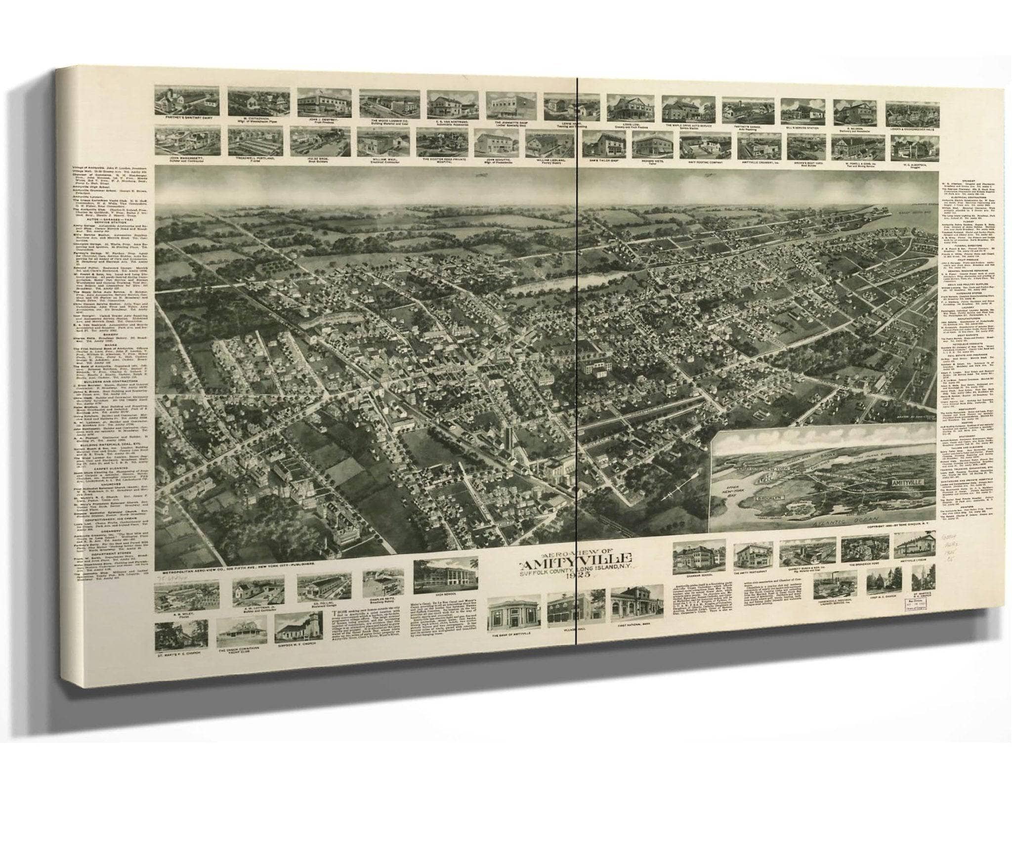 Aero View Of Amityville Suffolk County Long Island Ny 1925 State Of New York