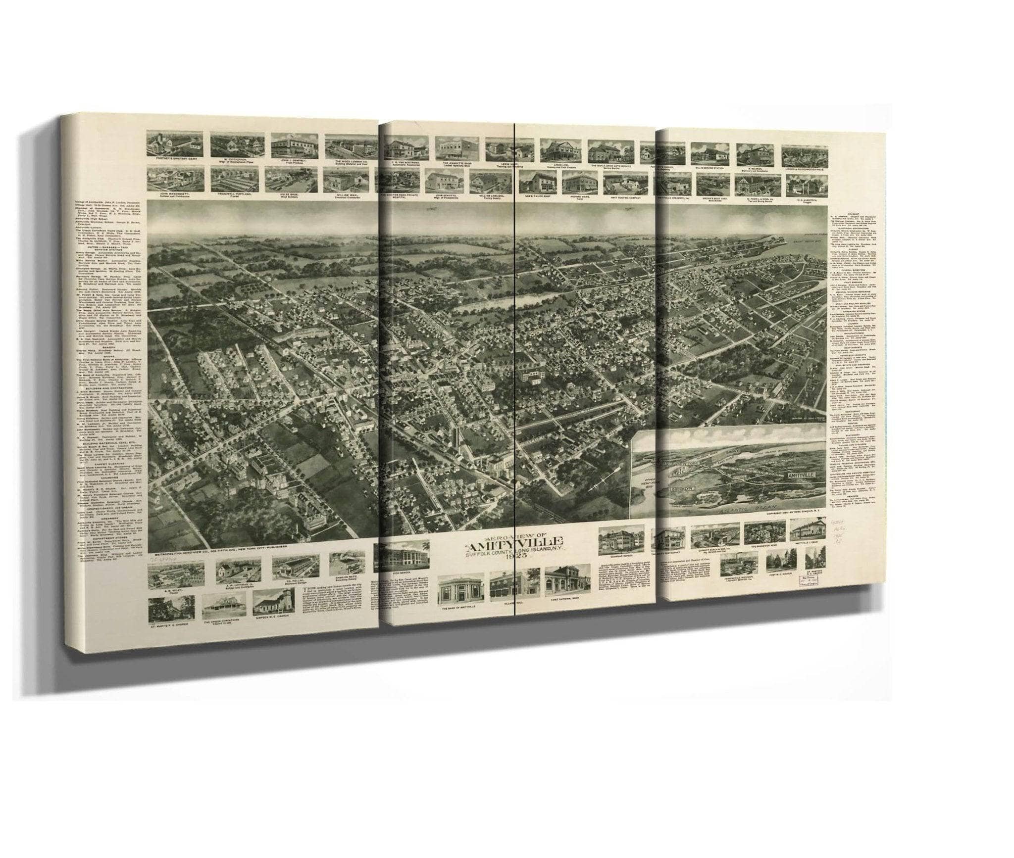 Aero View Of Amityville Suffolk County Long Island Ny 1925 State Of New York - Image 2