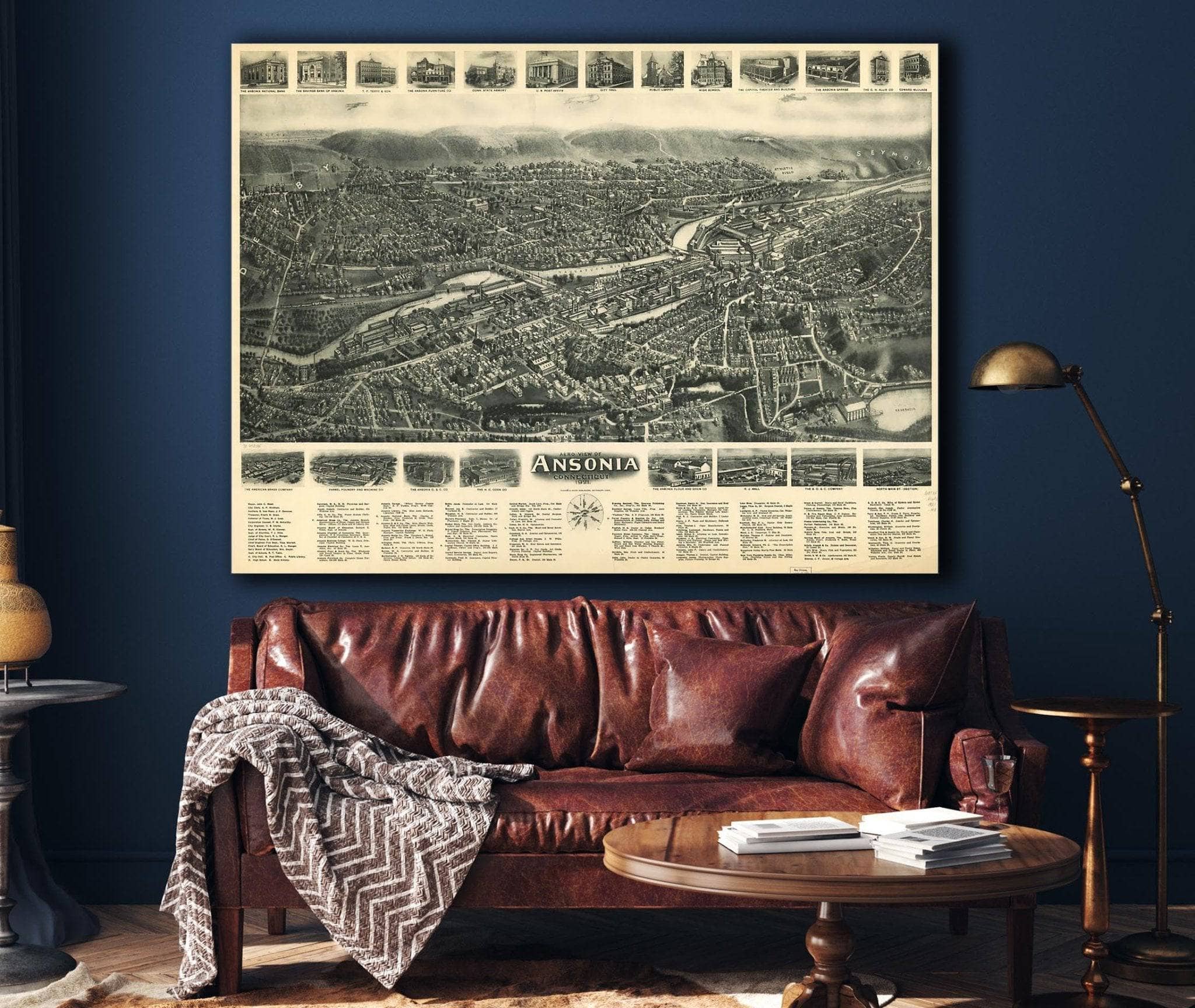 Aero View Of Ansonia Connecticut 1921 State of Connecticut - Image 4